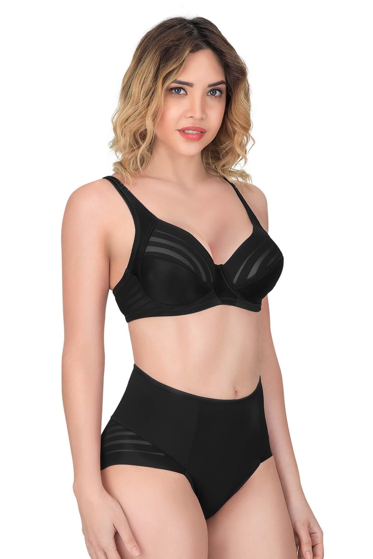Moon wear Siyah Mı Emay 177 D Toparlayıcı Sütyen Takım