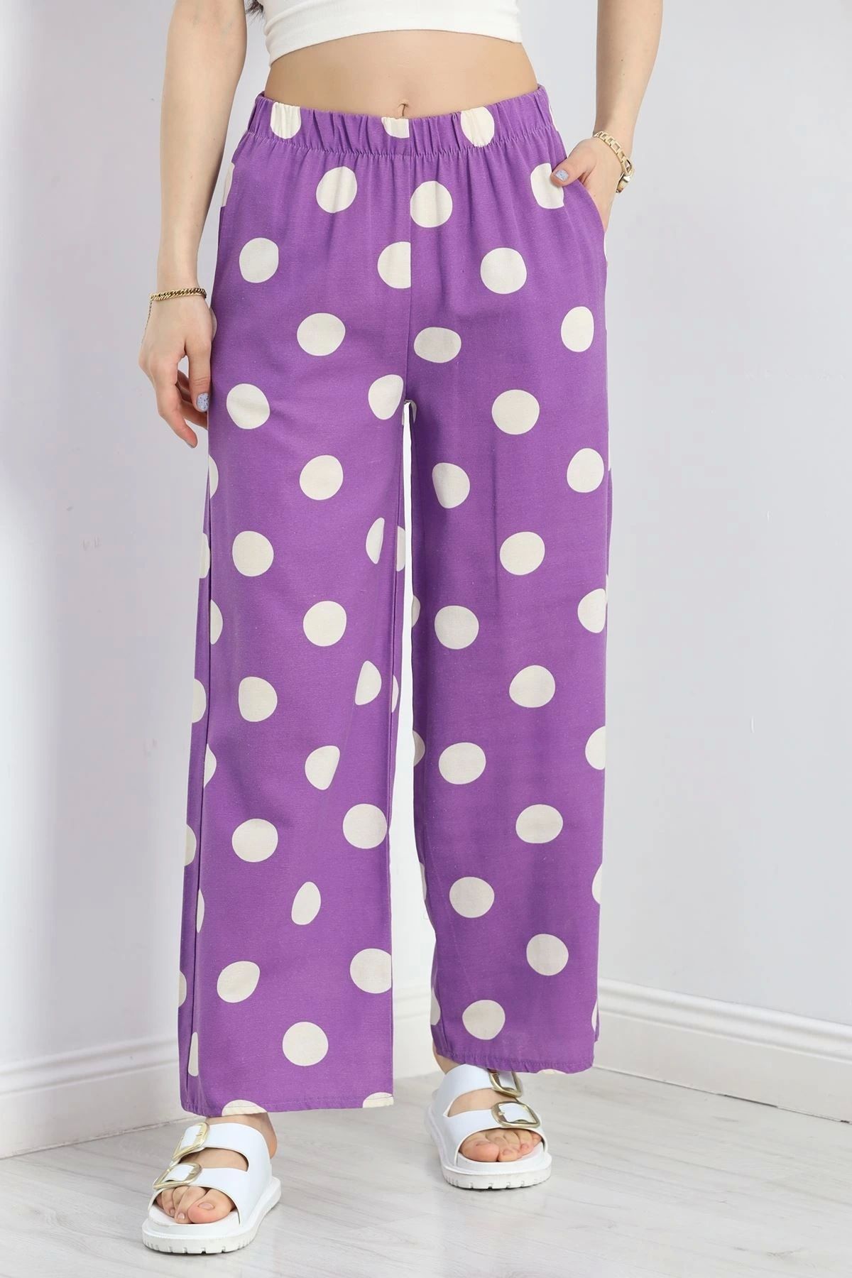 OurStyles Puanlı Dokuma Pantolon Fıstık - 19851.1837.