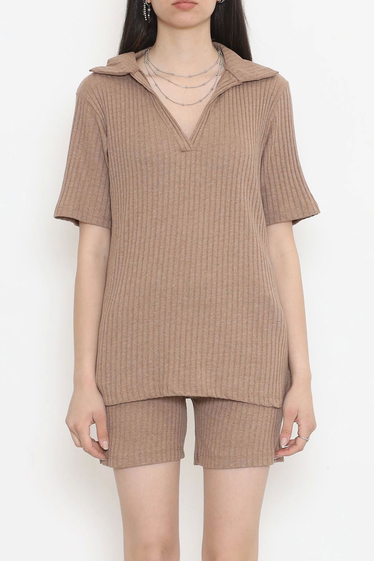 OurStyles Polo Yaka Şortlu Takım Sütlükahve - 11259.1567.