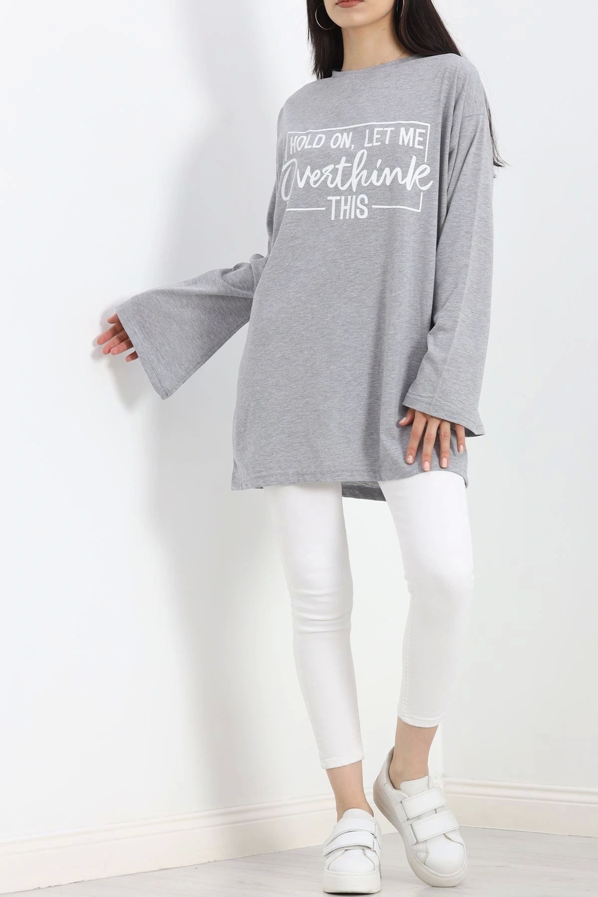 OurStyles Baskılı Oversize Suprem Tunik Koyusomon - 20217.1567.