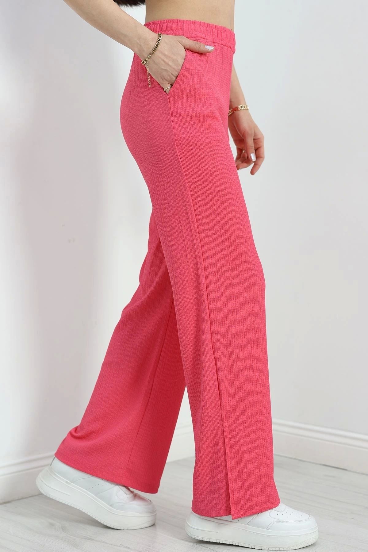OurStyles Bürümcük Bol Paça Pantolon Pembe -