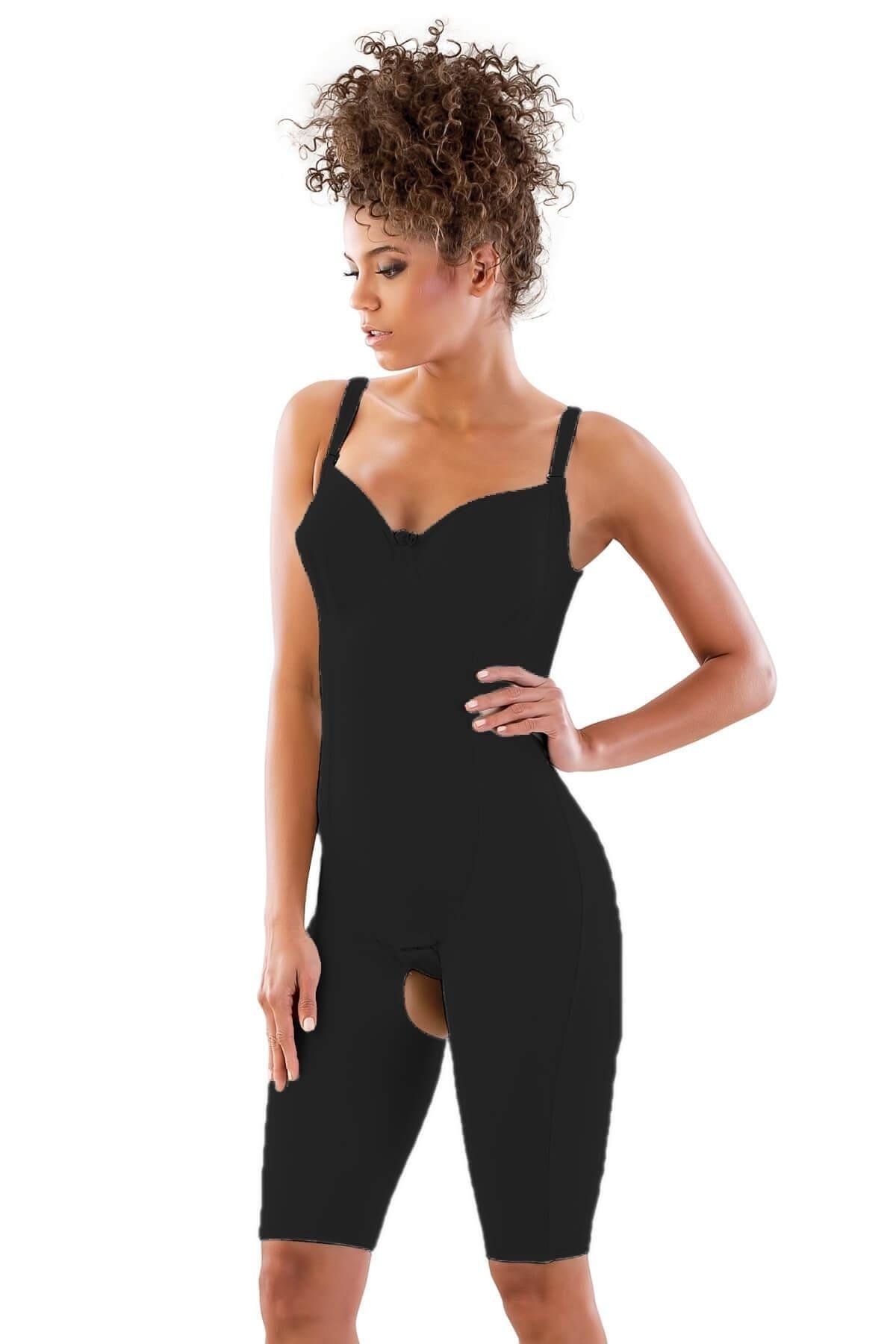 Moon wear Siyah Mı Emay 2822 Balen Sütyenli Paçalı Boy Lazer Korse