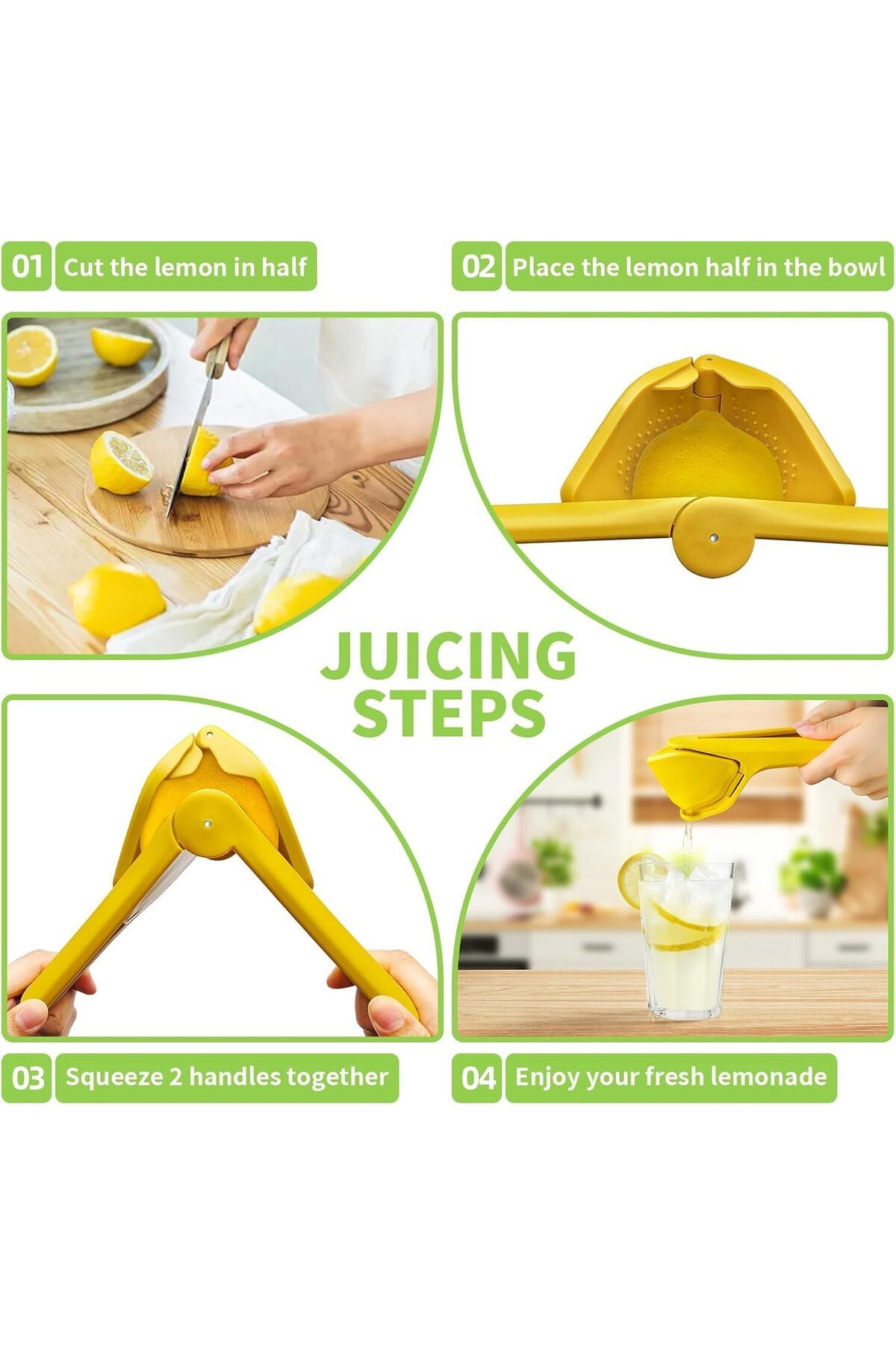 Generic-KASTWAVE Lemon Squeezer Hand Manual, Max Juice Extraction Lemon Juicer Squeezer, Easy-to-Use Flat L 6