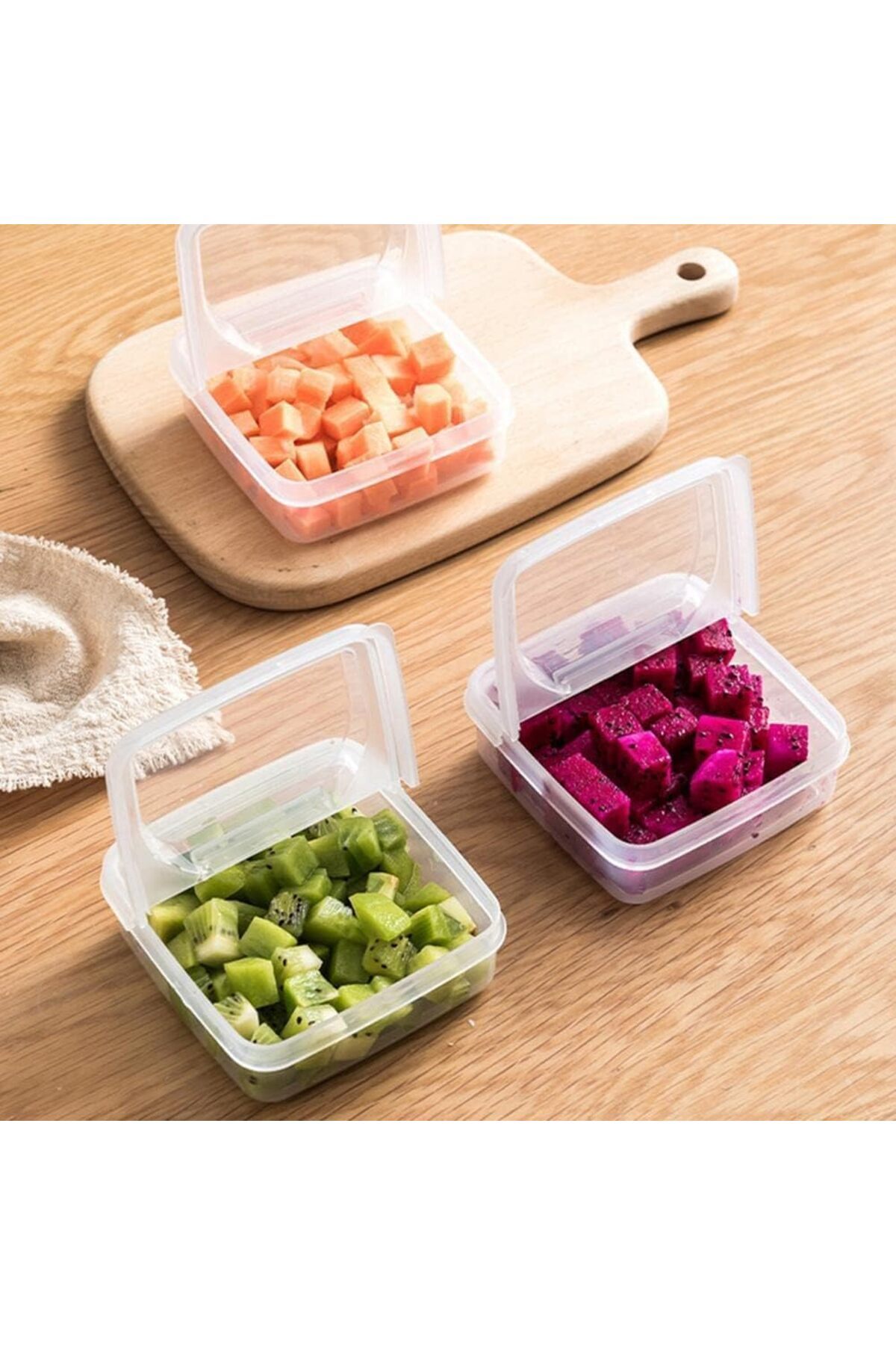 Generic-Khazna Mini Cheese Storage Containers, Food Container for Fridge Sliced Storage with Lids Refrigera 5
