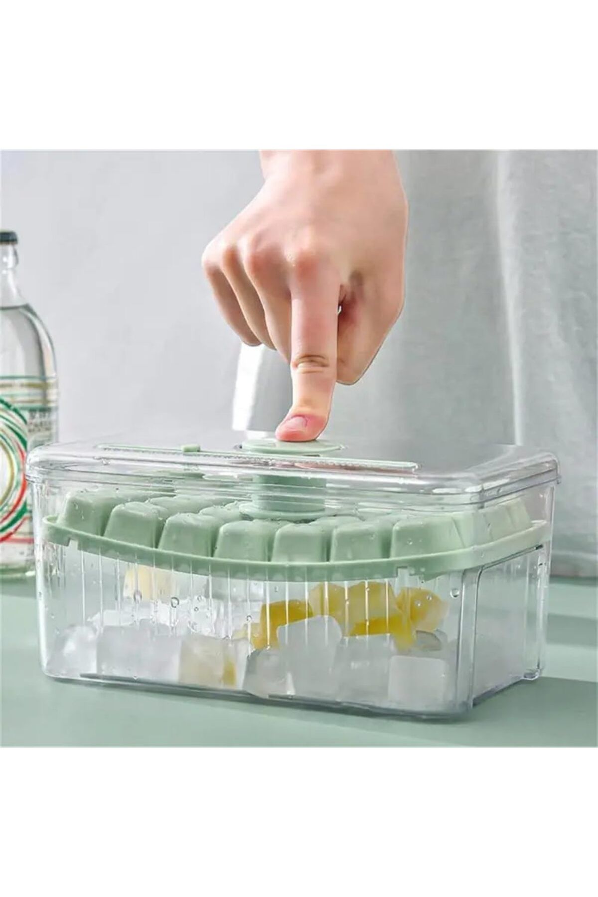 Generic-Pecbase Stackable Ice Cube Tray Set with Lid, Bin & Round Ice Balls, Easy to Release & Sturdy for F 5