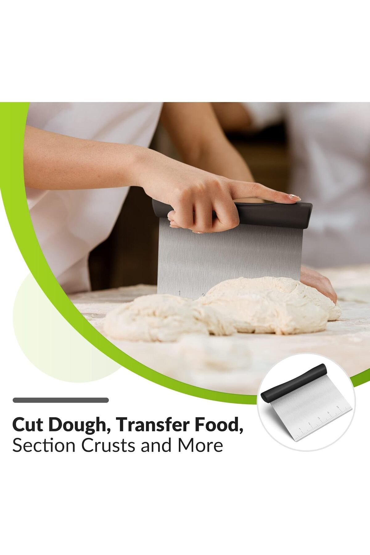 Generic-X spring Cake Scraper, 15cm Stainless Steel Dough Scraper, Ergonomic Handle for Precision, Food Scr 4