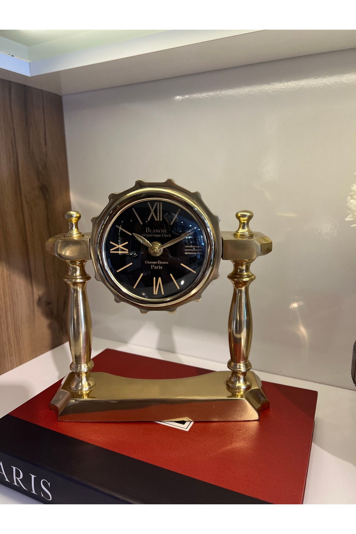 ece home aksesuar gold masa saati