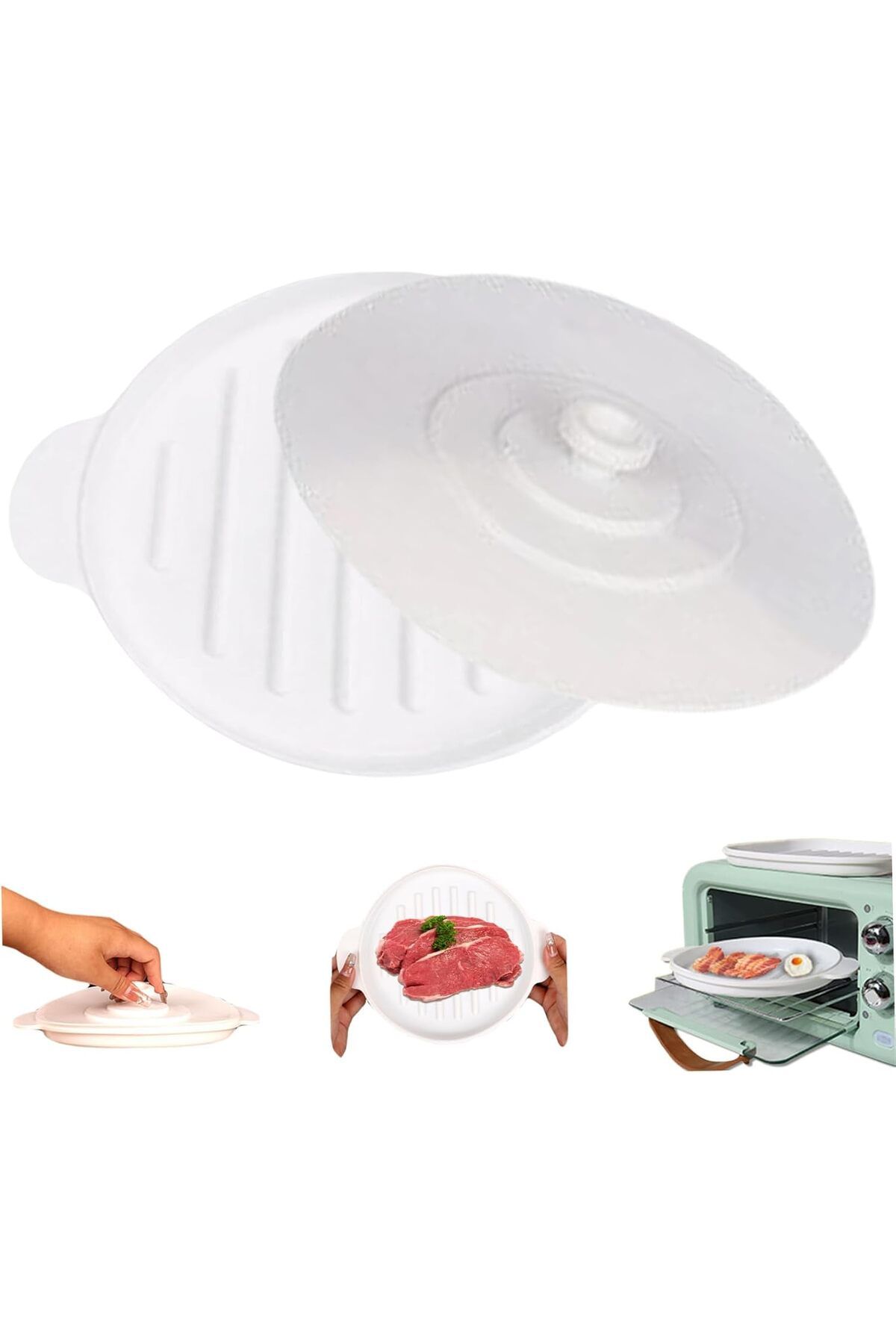 Generic-Microwave Bacon Tray, Bacon Cooker for Microwave Oven, Bacon Pan with Lid, Crisper, Crispy Bacon Tr 2