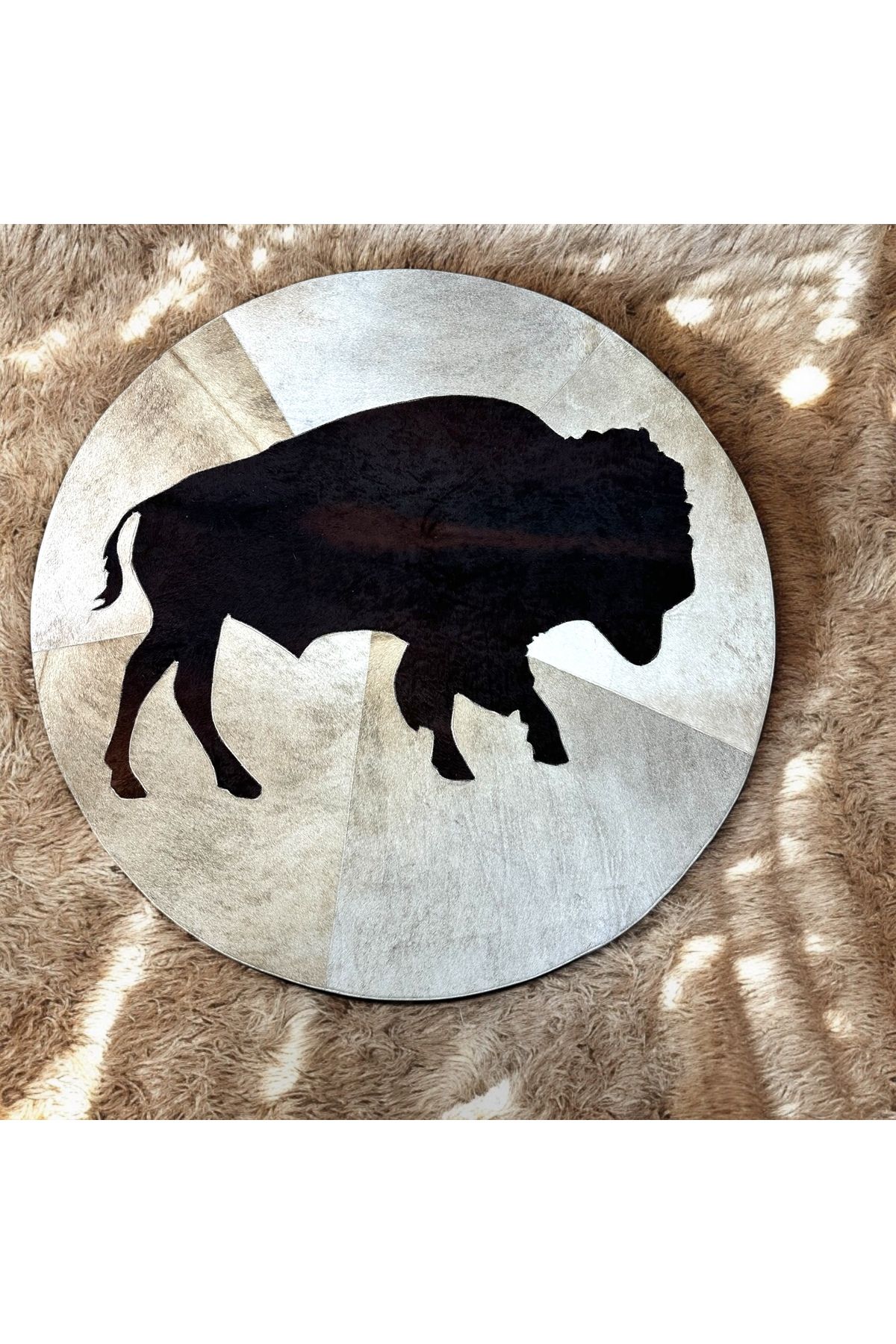 deco marié Dana Derisi Patchwork Yuvarlak Buffalo Halı