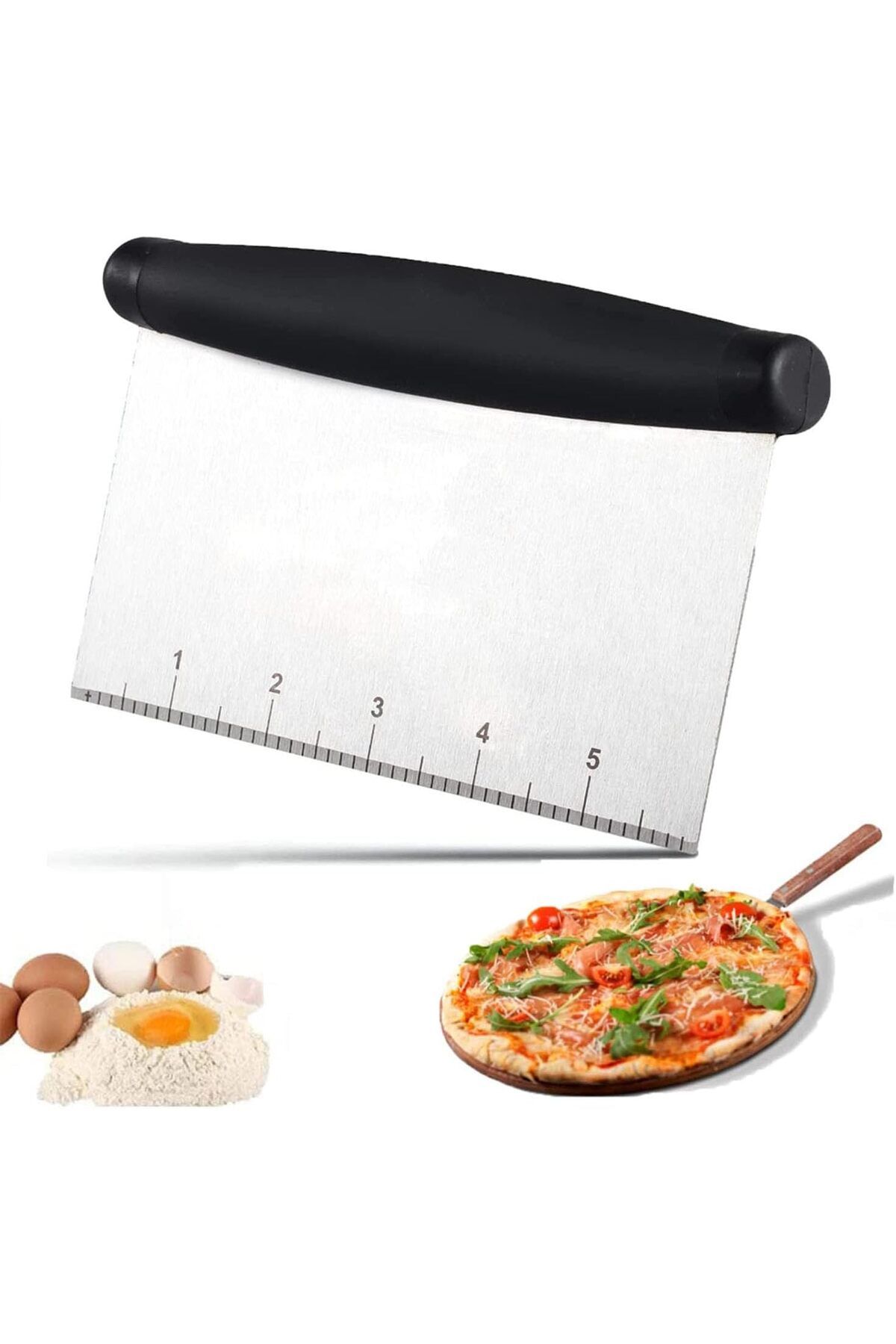Generic-X spring Cake Scraper, 15cm Stainless Steel Dough Scraper, Ergonomic Handle for Precision, Food Scr 1