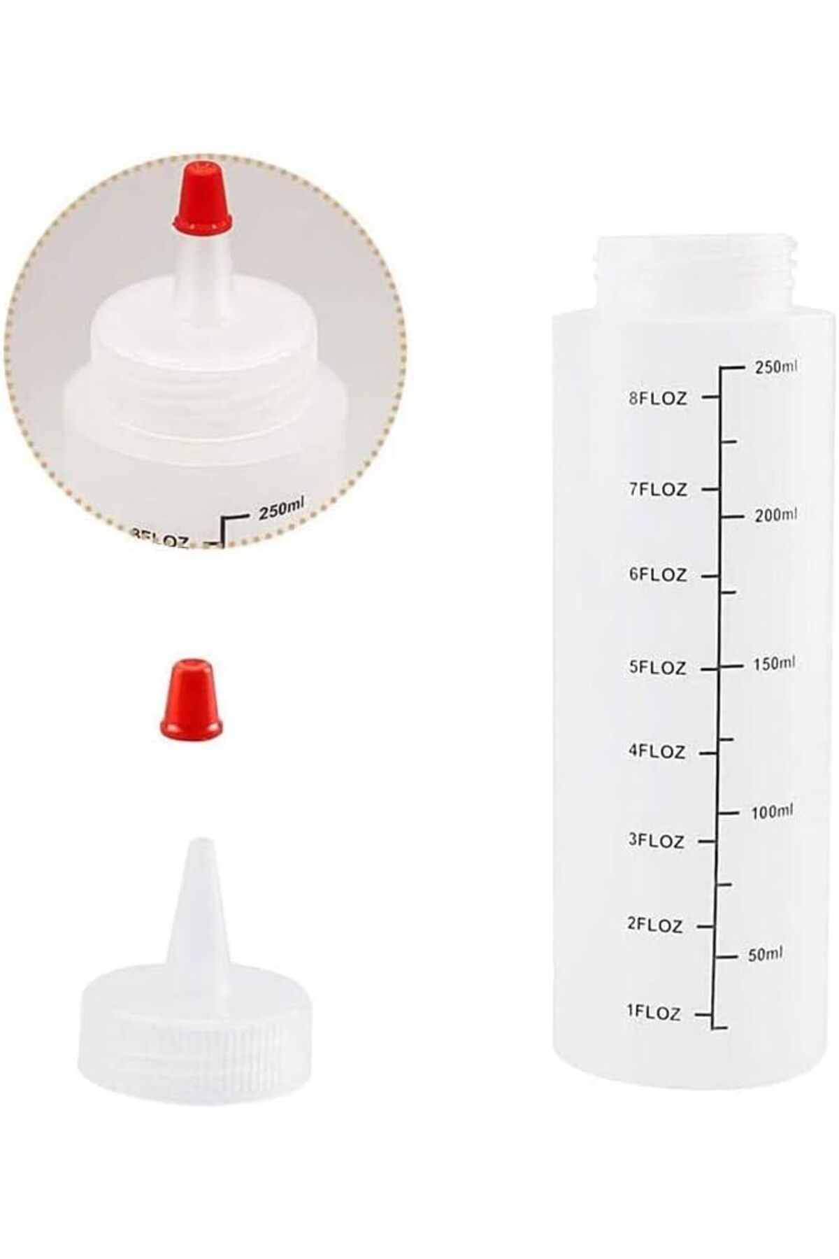 Generic-X spring Condiment Squeeze Bottles, Plastic Squeeze Bottles with Red Tip Cap, Sauce Squeeze Bottle 2