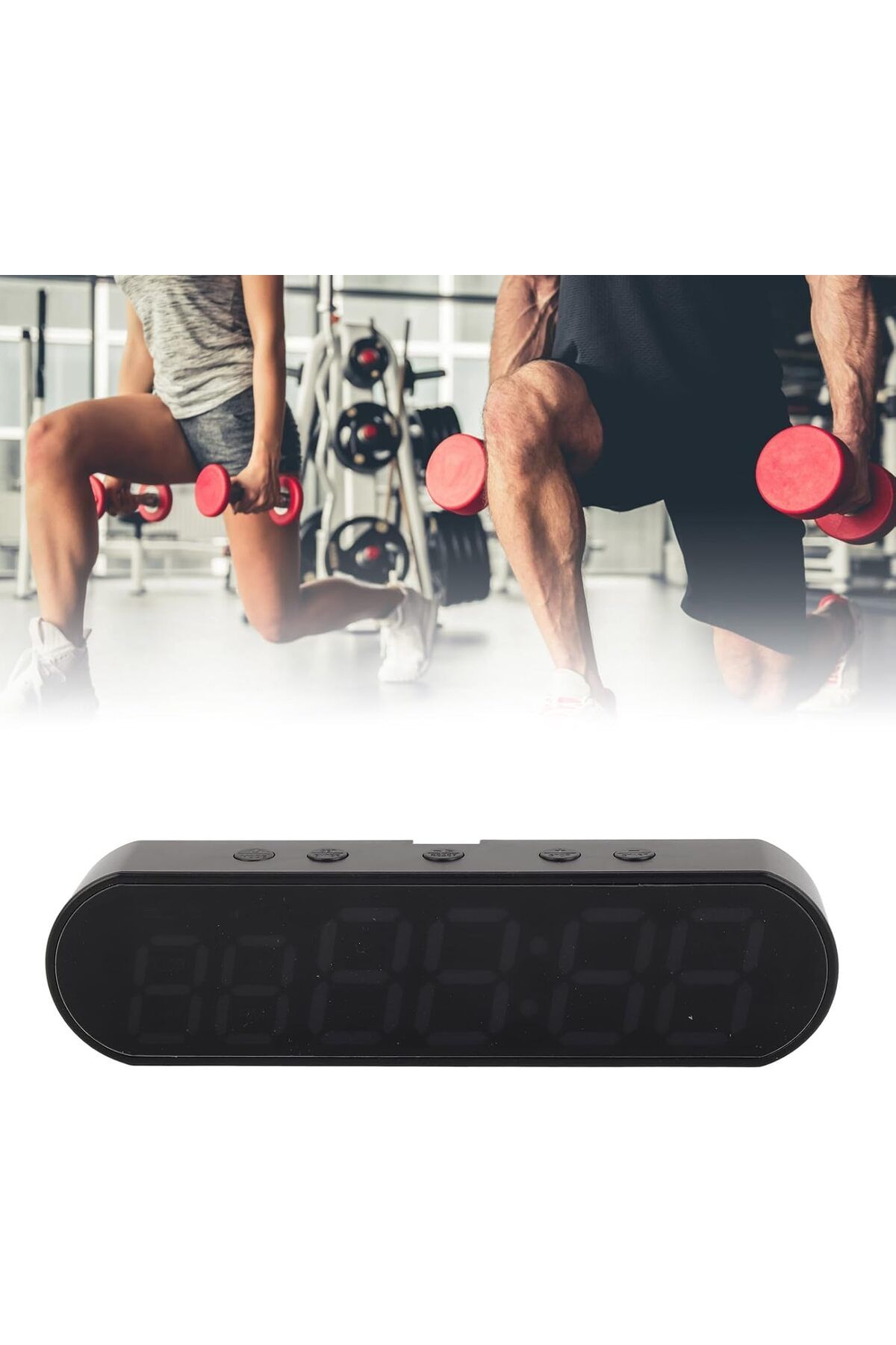Generic-Gym Timer, Small Portable Gym Timer Clock,1000mAh USB Fitness Sports Interval Workout Timer Alarm C 2