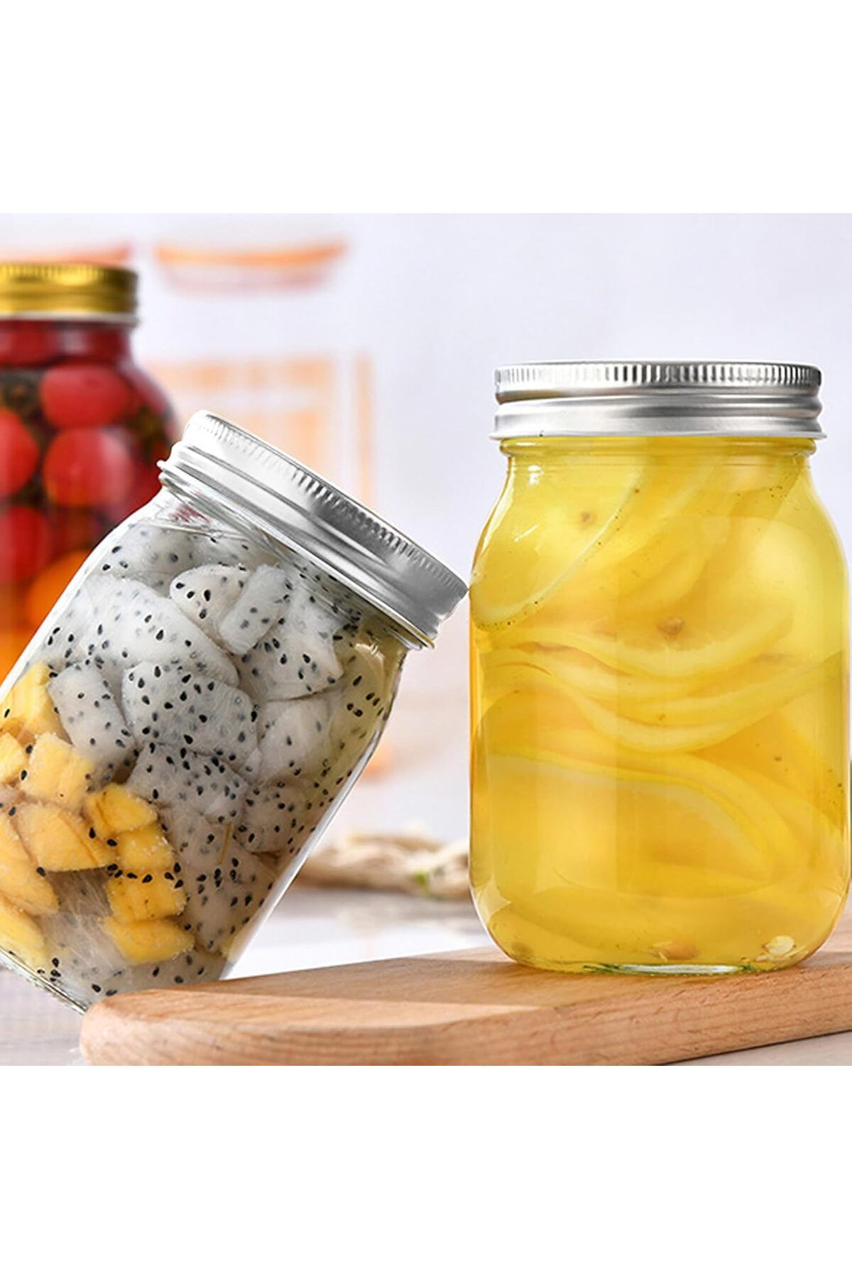 Generic-Mason Jars 16oz - 4 Pack, Regular Mouth Mason Jar with Lids and Seal Bands, Glass Canning Jar for S 6