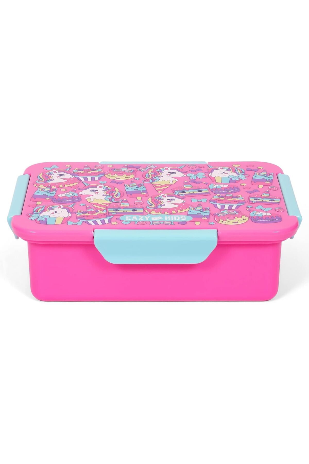 Generic-Eazy Kids 1/2/3/4 Compartment Convertible Bento Lunch Box Unicorn Desert - Pink 850ml 6