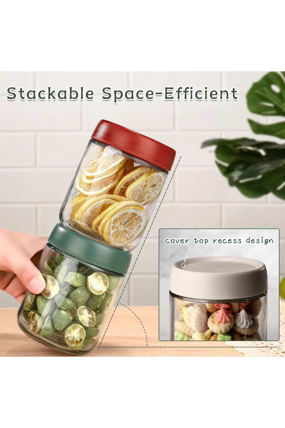 Generic-Yuroochii Overnight Oats Containers with Lids,16oz Glass Jars with Lids - Set Of 4, Practical Oatme 3