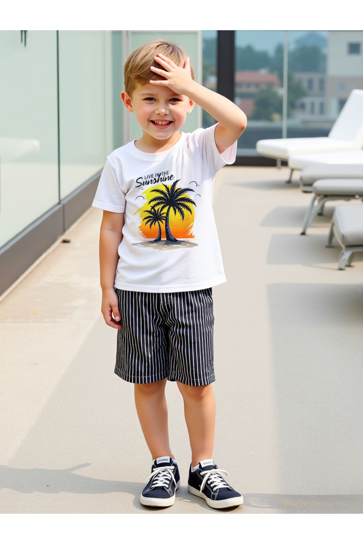 Take Two By Styli-Kids 2pcs Graphic Print Short Sleeve T-Shirt and Shorts 2
