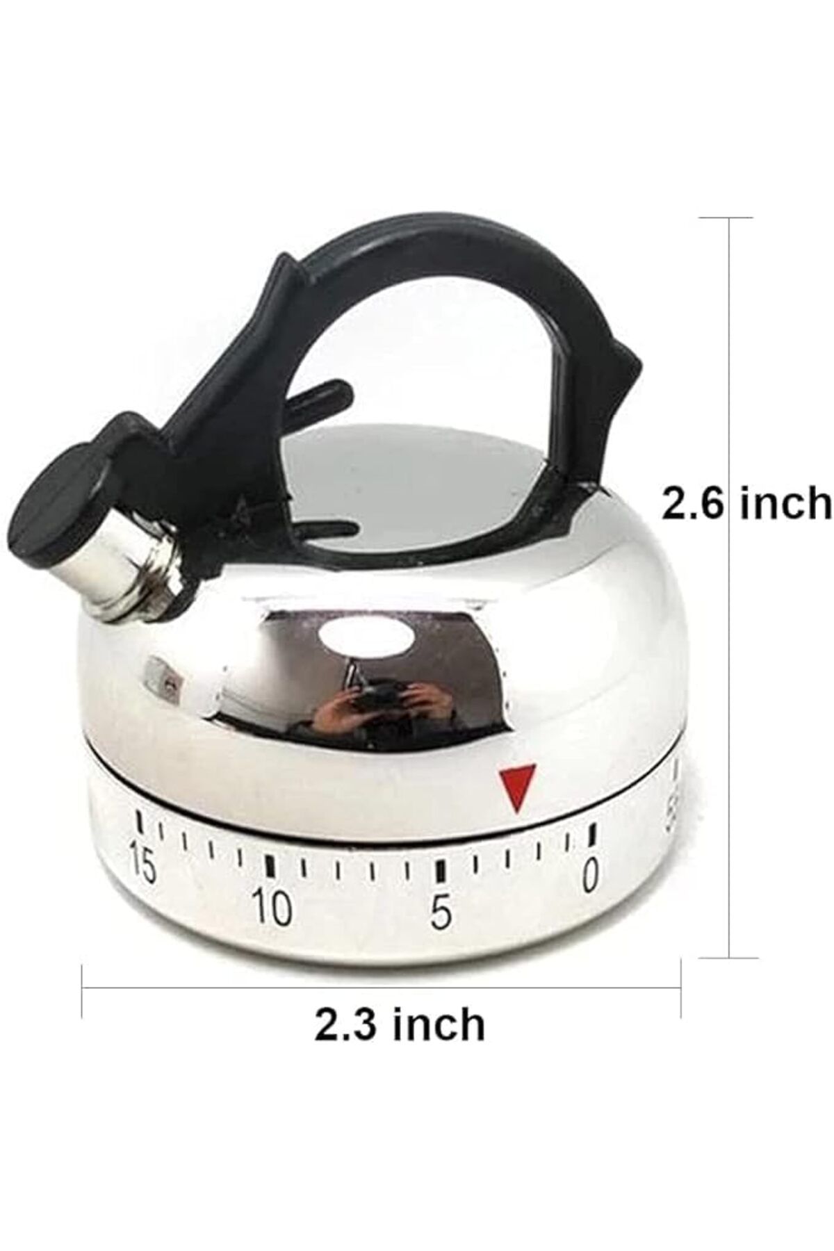 Generic-Tazweeq Mini Kettle Shaped Timer, Mechanical Teapot Timer, 60 Minute Counting Alarm Clock Timer for 2