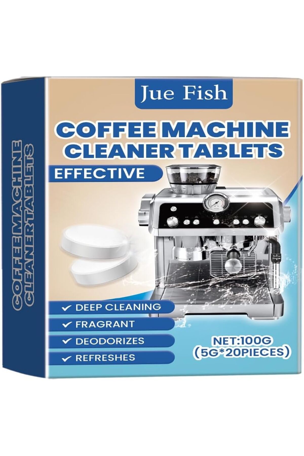 Generic-Cleaning and Descaling Tablets for Coffee Machines - 20 Tablets, Compatible with Nespresso, Keurig, Ninja, DeLonghi, 1