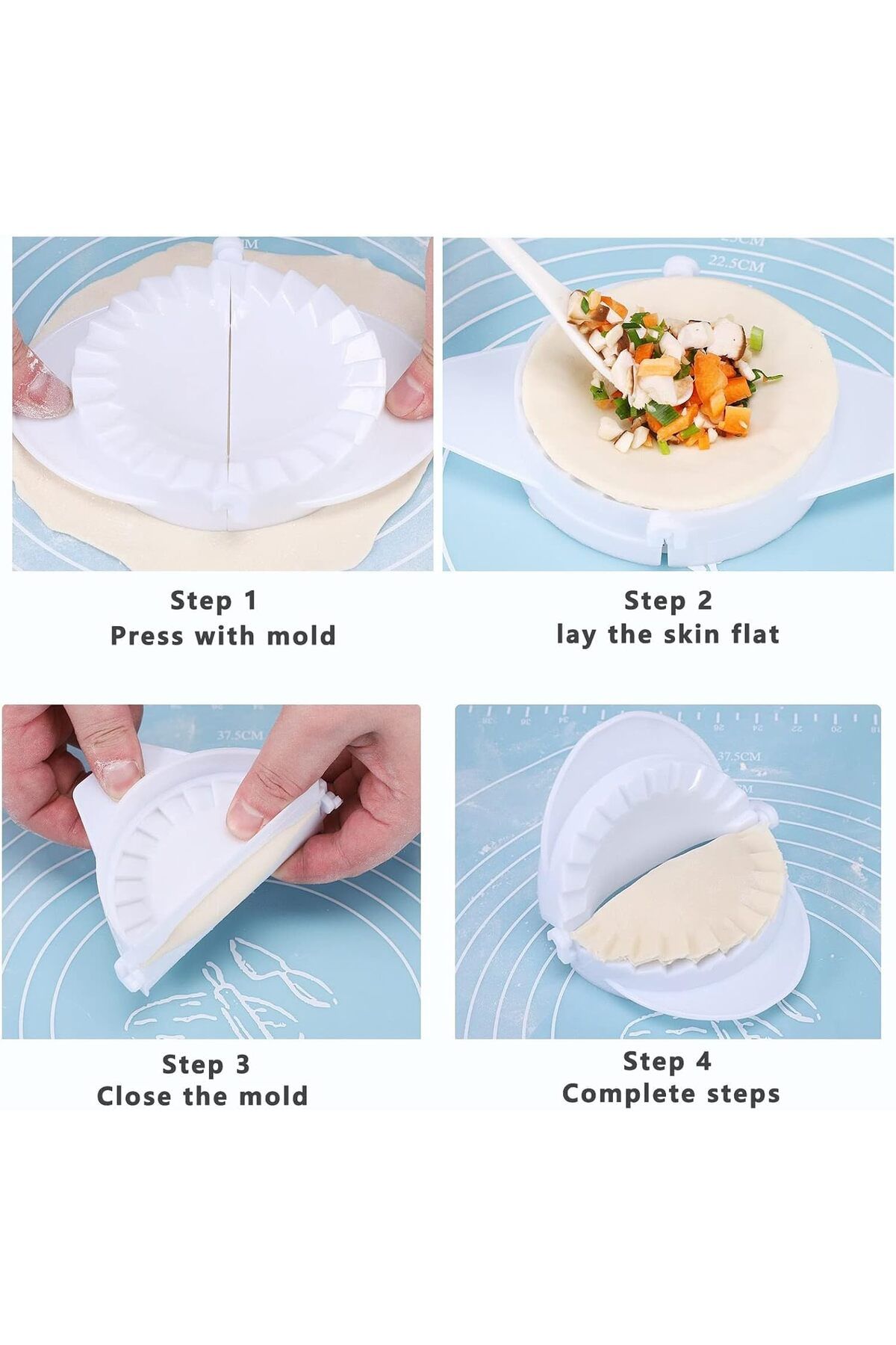 Generic-Emousport 4pcs/set Press Ravioli Dough Pastry Pie Dumpling Maker Gyoza Mold Mould Tool 4 Size Easy 5