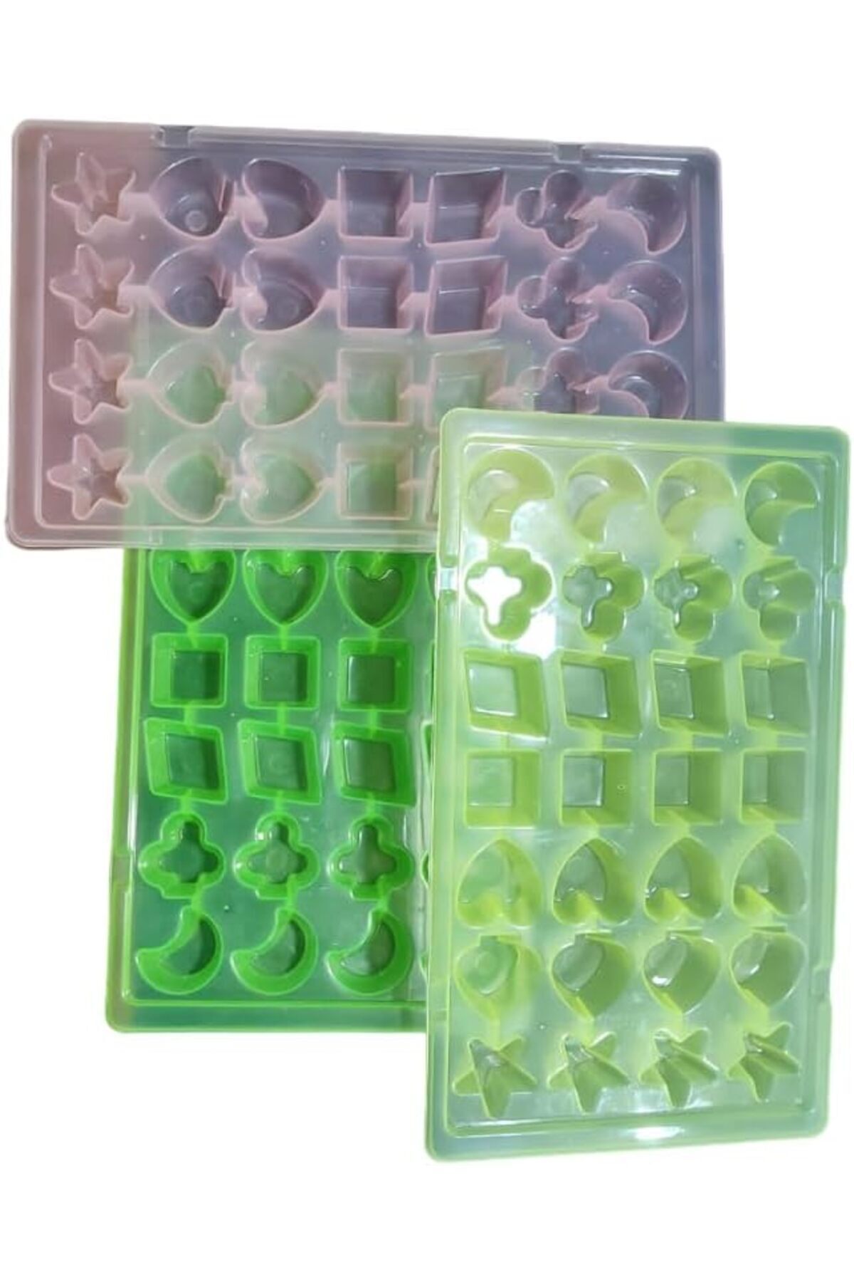 Generic-3 PCS Ice Cube Tray Star, Heart, Square, Leaf, Moon shape 28 Each(3 * 28) Ice Maker Tray Making Ice 7