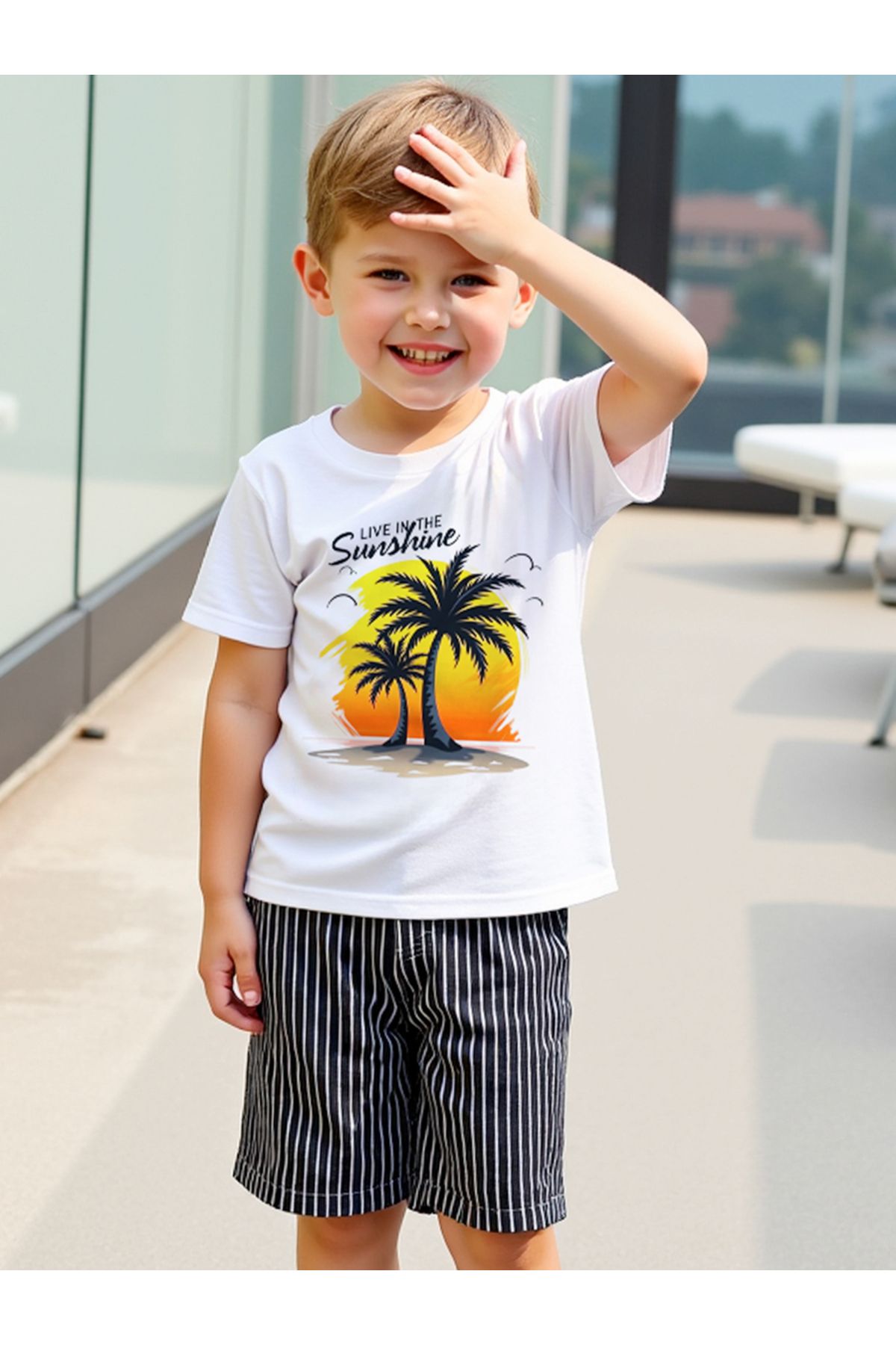 Take Two By Styli-Kids 2pcs Graphic Print Short Sleeve T-Shirt and Shorts 4