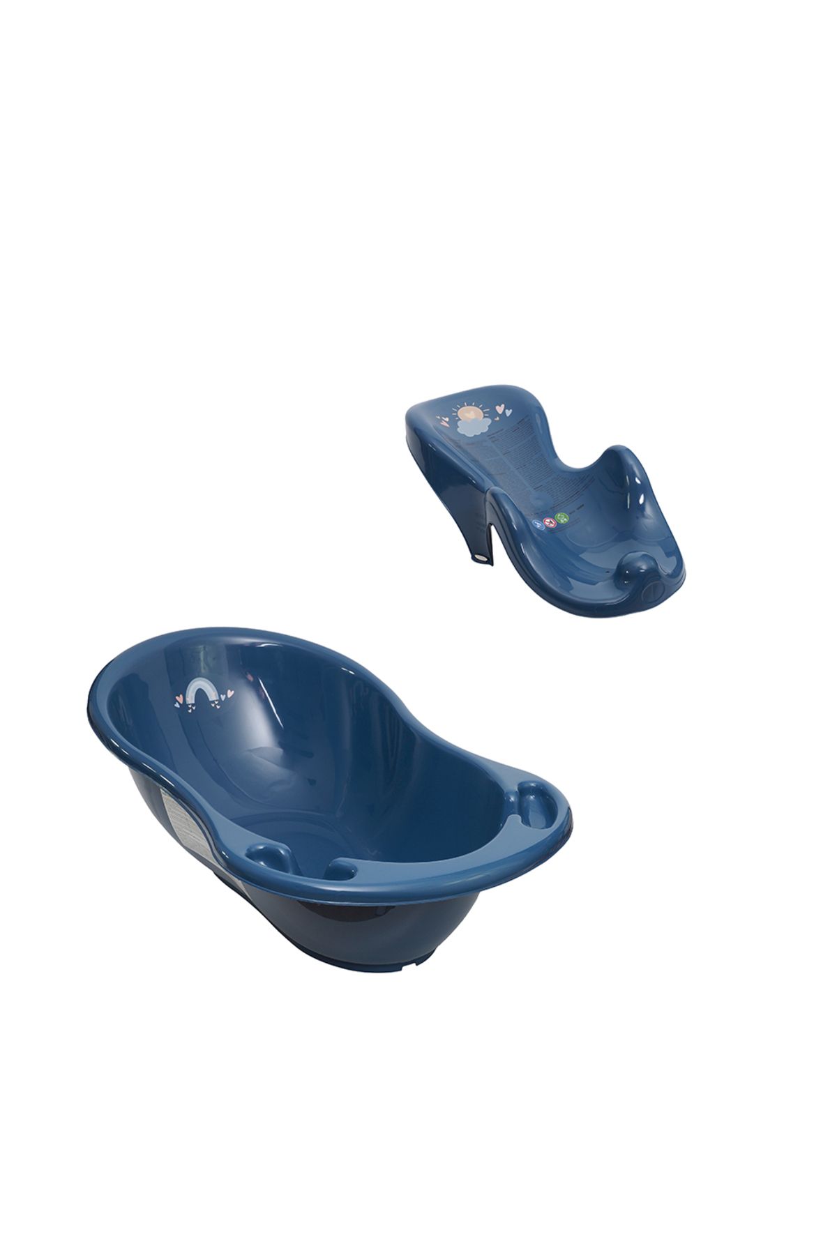 Tega Baby Set Cadita Copii Baie Meteo Albastru 102 Cm Cu Senzor De Temperatura + Suport Anatomic Cadita Me - One Size