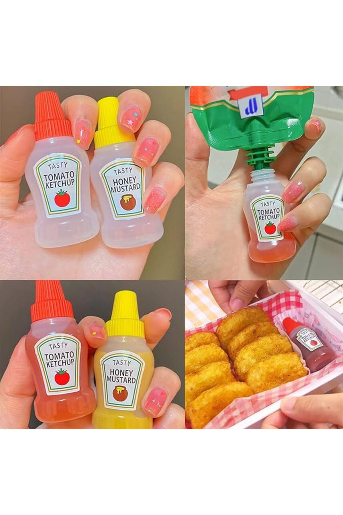 Generic-8 Pcs Mini Condiment Squeeze Bottles,23ml Condiment Squeeze Bottle,Plastic Portable Containers Bott 5