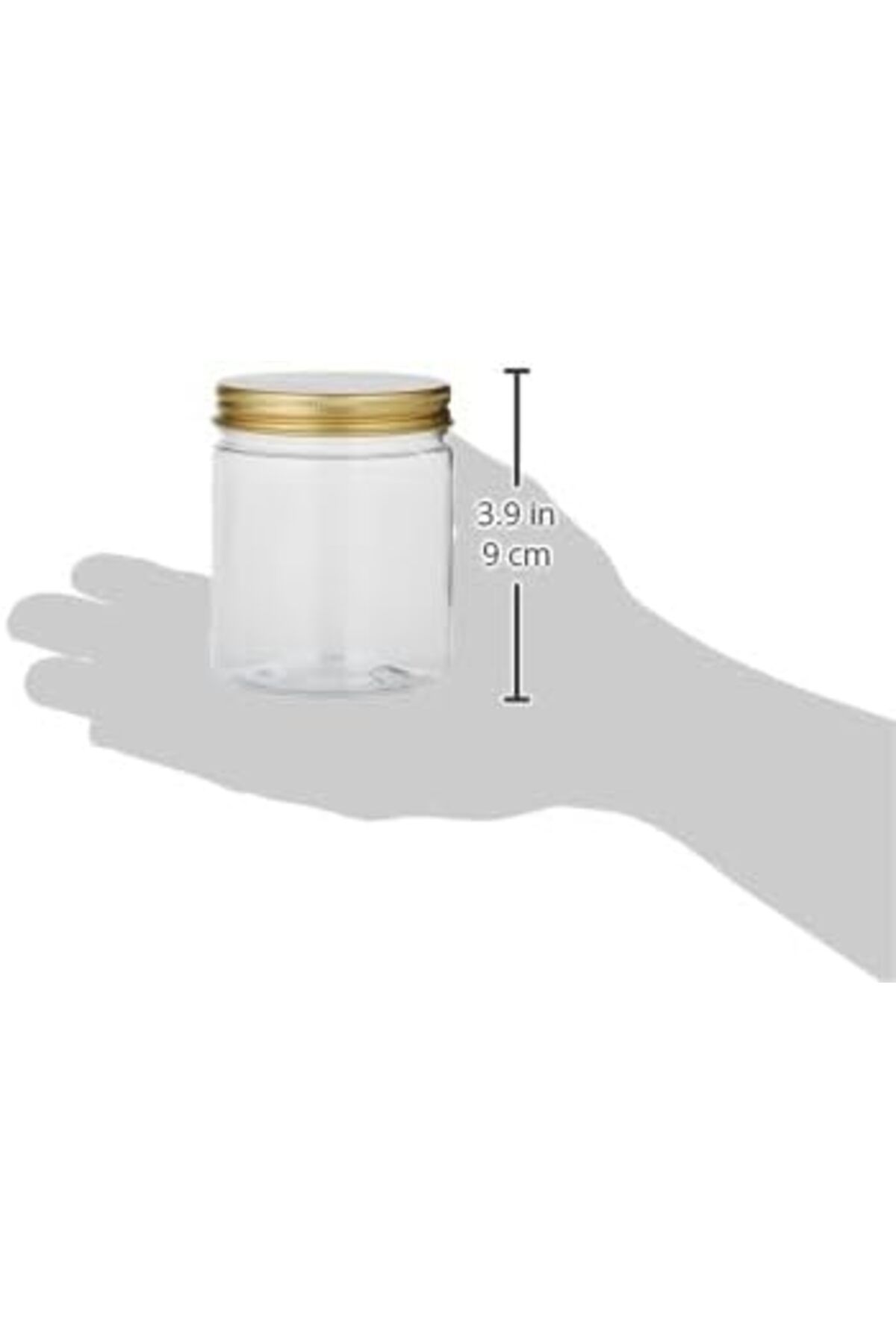 Generic-زجاجات وأوعية مستديرة من ألساكر مصنوعة من مادة البولي إيثيلين تيرفثالات بغطاء ذهبي، 4 قطع، سعة 250 مل 4