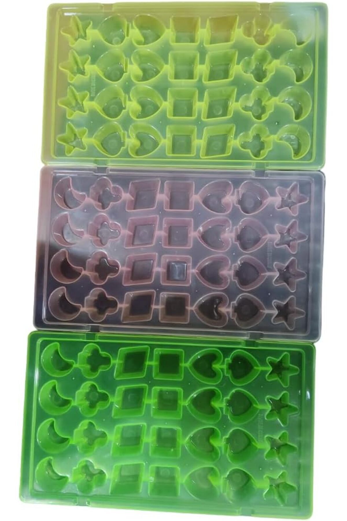 Generic-3 PCS Ice Cube Tray Star, Heart, Square, Leaf, Moon shape 28 Each(3 * 28) Ice Maker Tray Making Ice 6