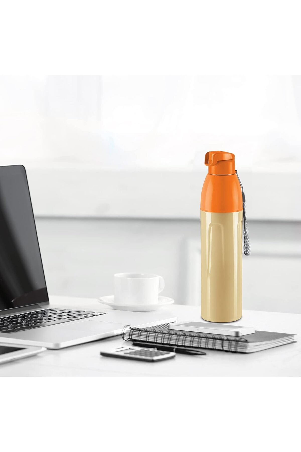 Generic-MILTON Kool Convex Insulated Inner Pet Water Bottle, 1100 ml, Ivory | Easy To Carry | Leak Proof | 5