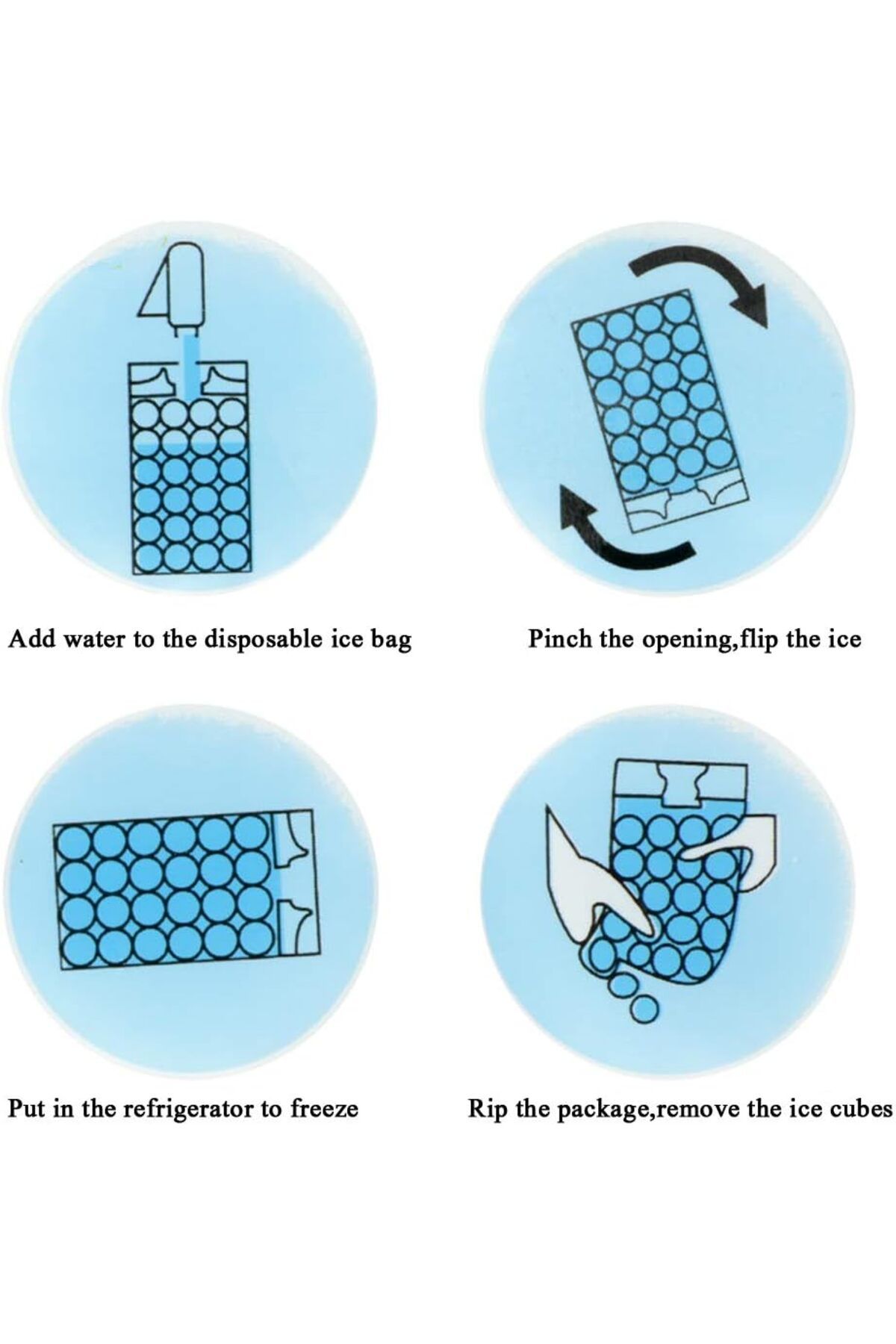 Generic-Linwnil Ice Cubes Disposable Ice Cube Bags,Food-Grade PE Material Ice Cube Mold Trays Self-Seal Fas 3