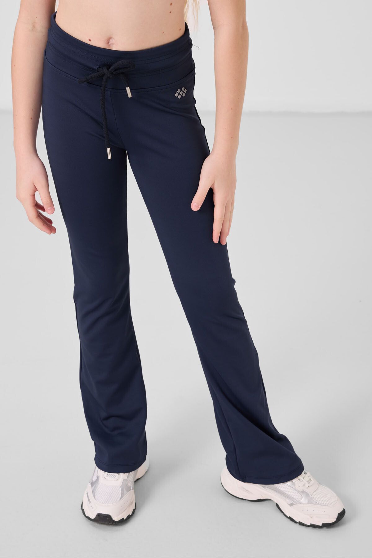 TOMMY LIFE İndigo Esnek Standart Fit Basic Performans İspanyol Paça Kız Çocuk Tayt - 75193