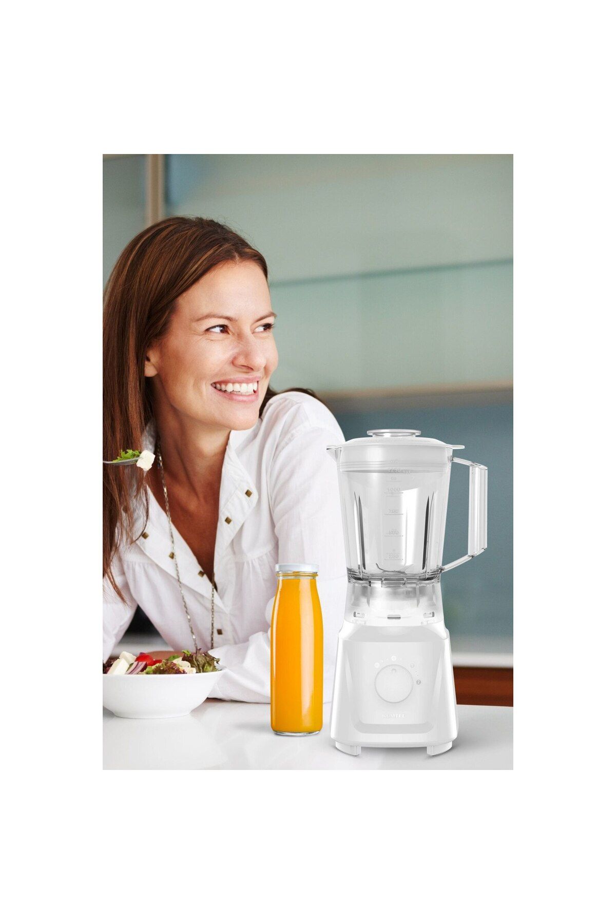 KUMTEL-Blender Htb-02, 600 W, 1.5 L, 2 Speeds, Pulse Function, 50 Ml Measuring Container, White 2