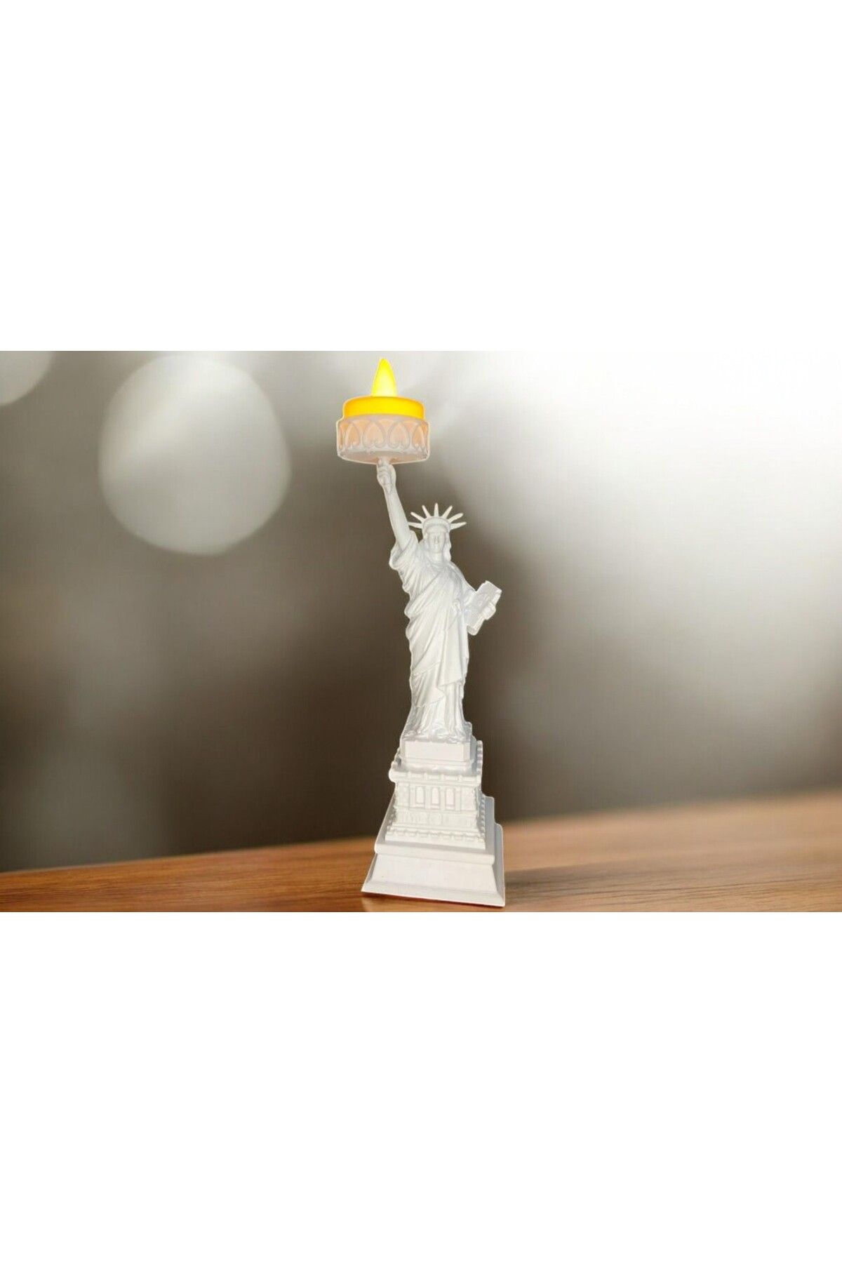 3D Garage Özgürlük Heykeli - Statue of Liberty - Dekoratif Hediyelik Ürün - Işıklı Led Tealight