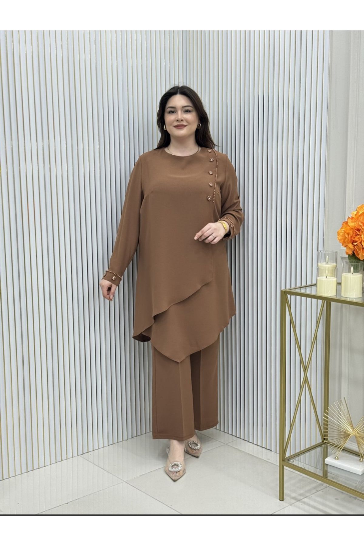 GK Papatya Boncuklu Tunik Takım