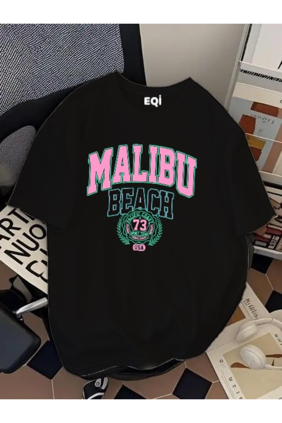 EQİ Malibu Beach Baskılı Oversize T-Shirt