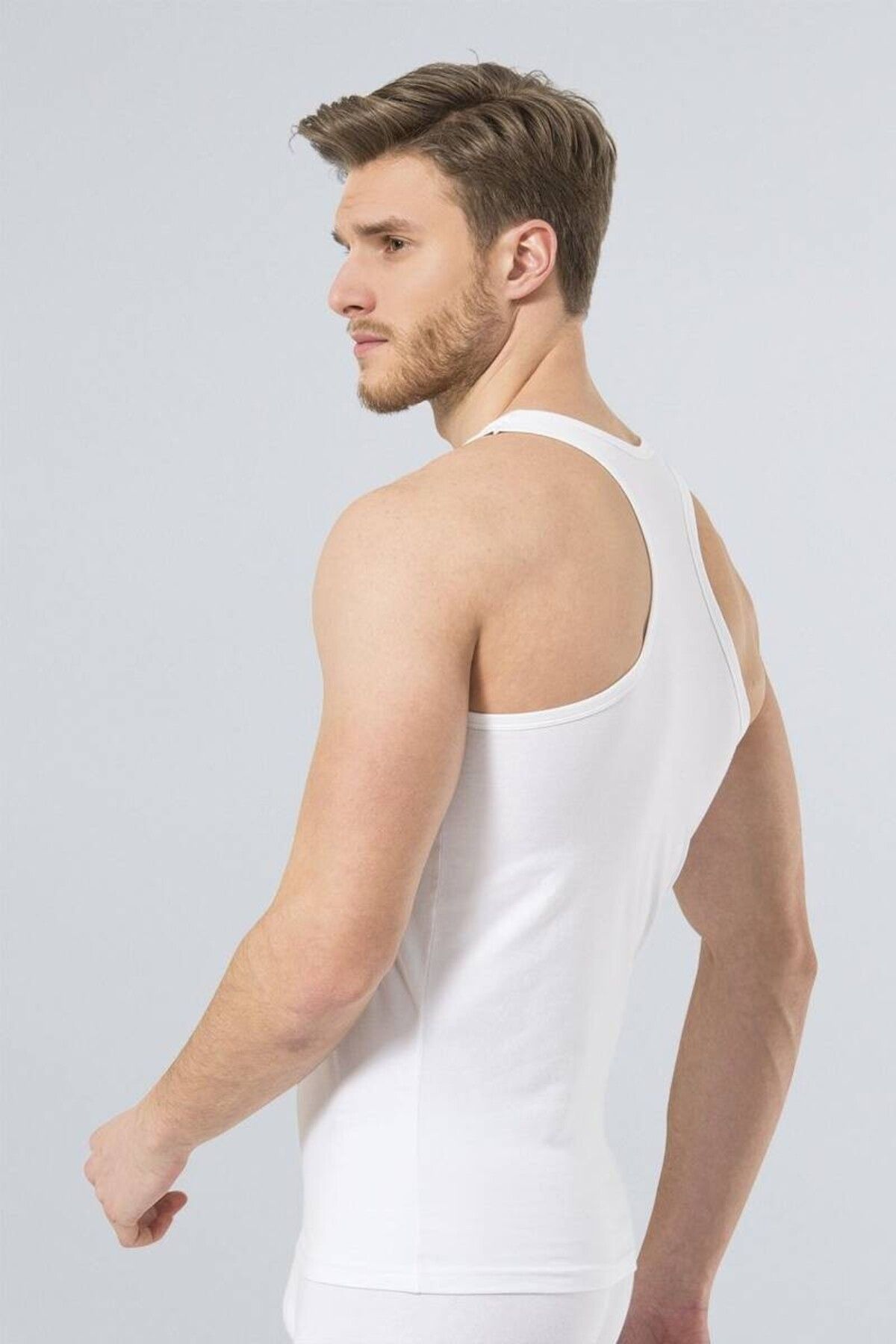 TÜREN-Men's Halter Collar Lycra Sports Undershirt 3