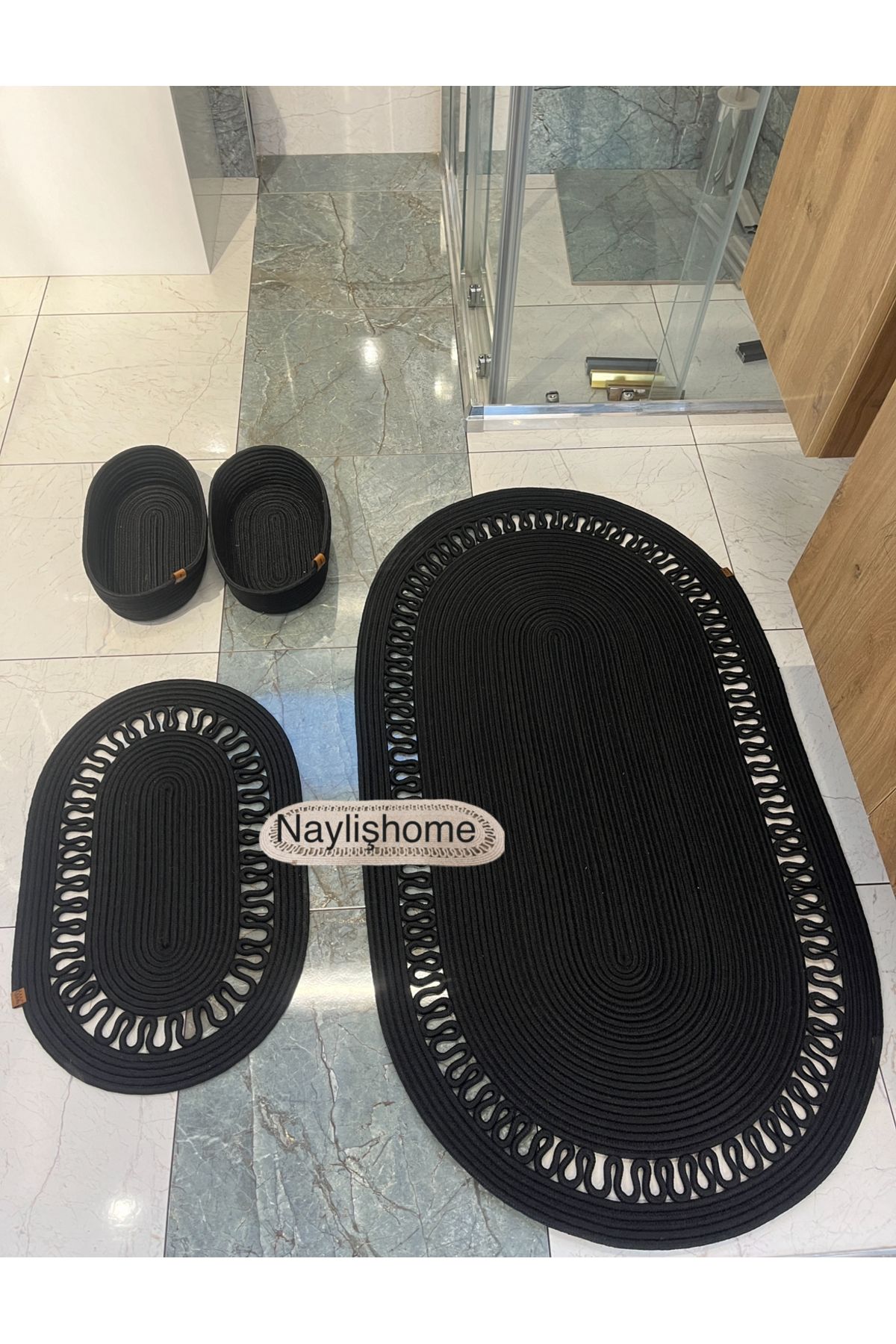naylişhome 70*120-40*60-2 sepetli banyo takım. hediyelik çeyizlik jüt hasır bohem modern