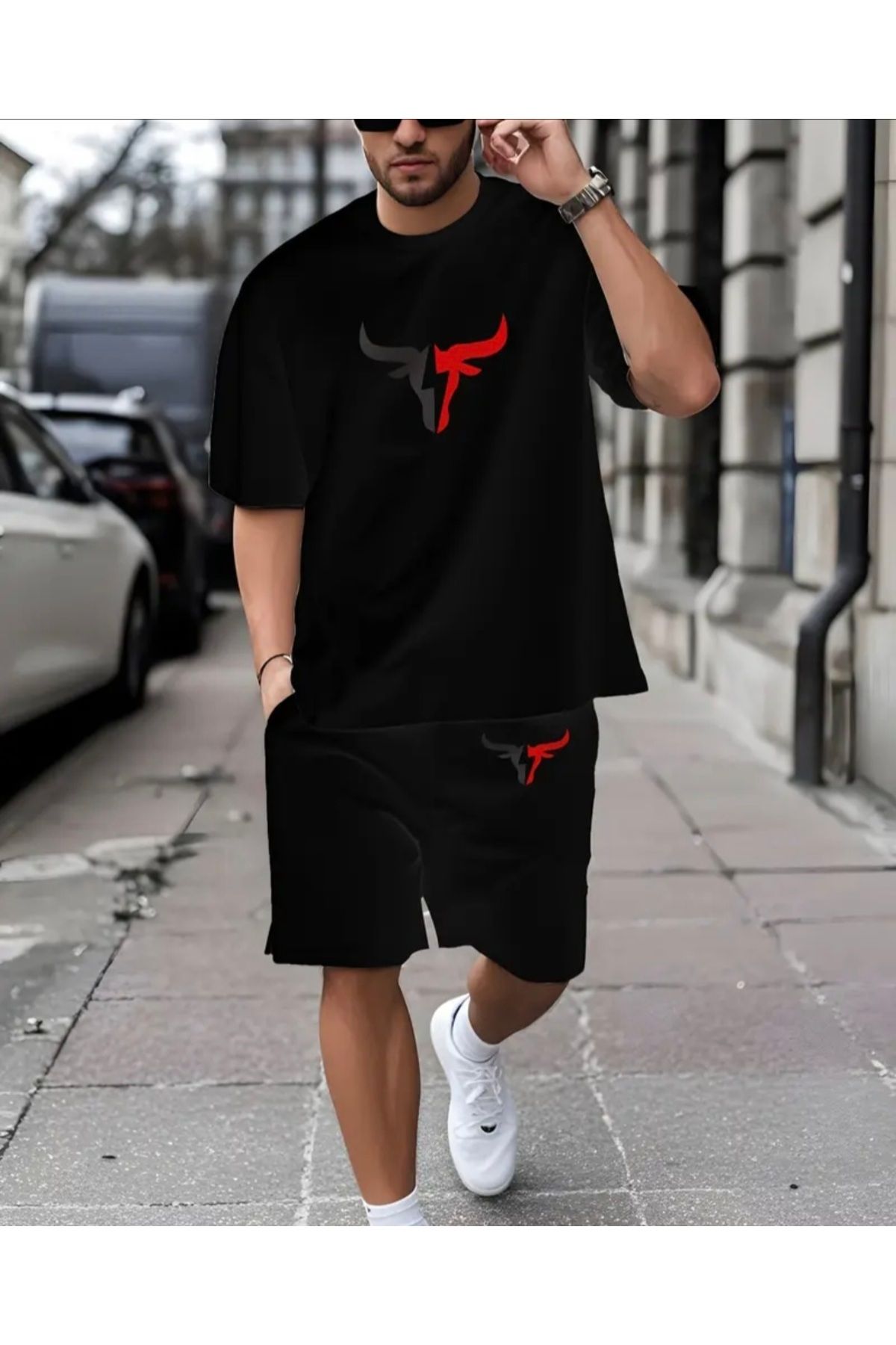 Panda Baskı Tekstil Boğa Baskılı Özel Tasarım Oversize Tshirt