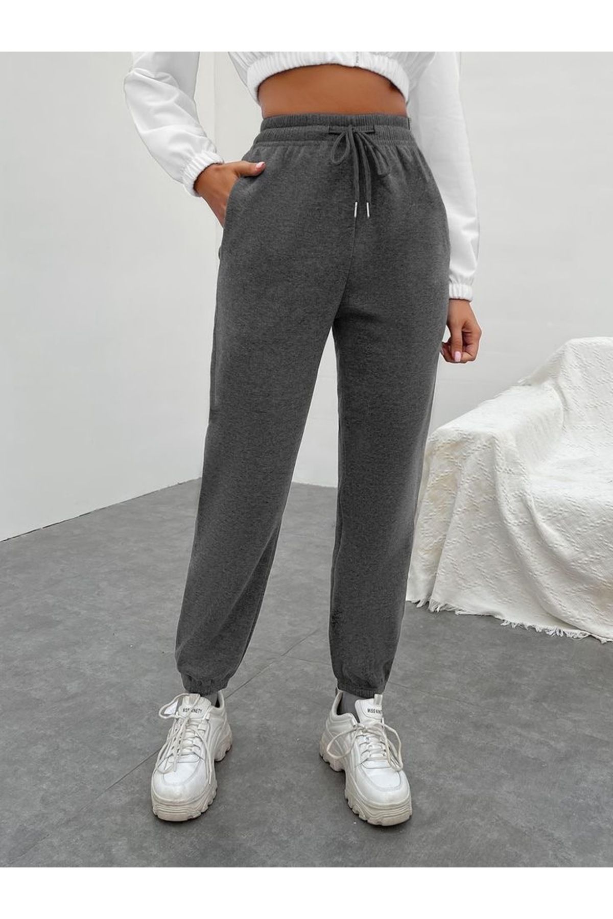 UYN SPORT Füme Jogger Paça Pamuk Polyester Eşofman Altı