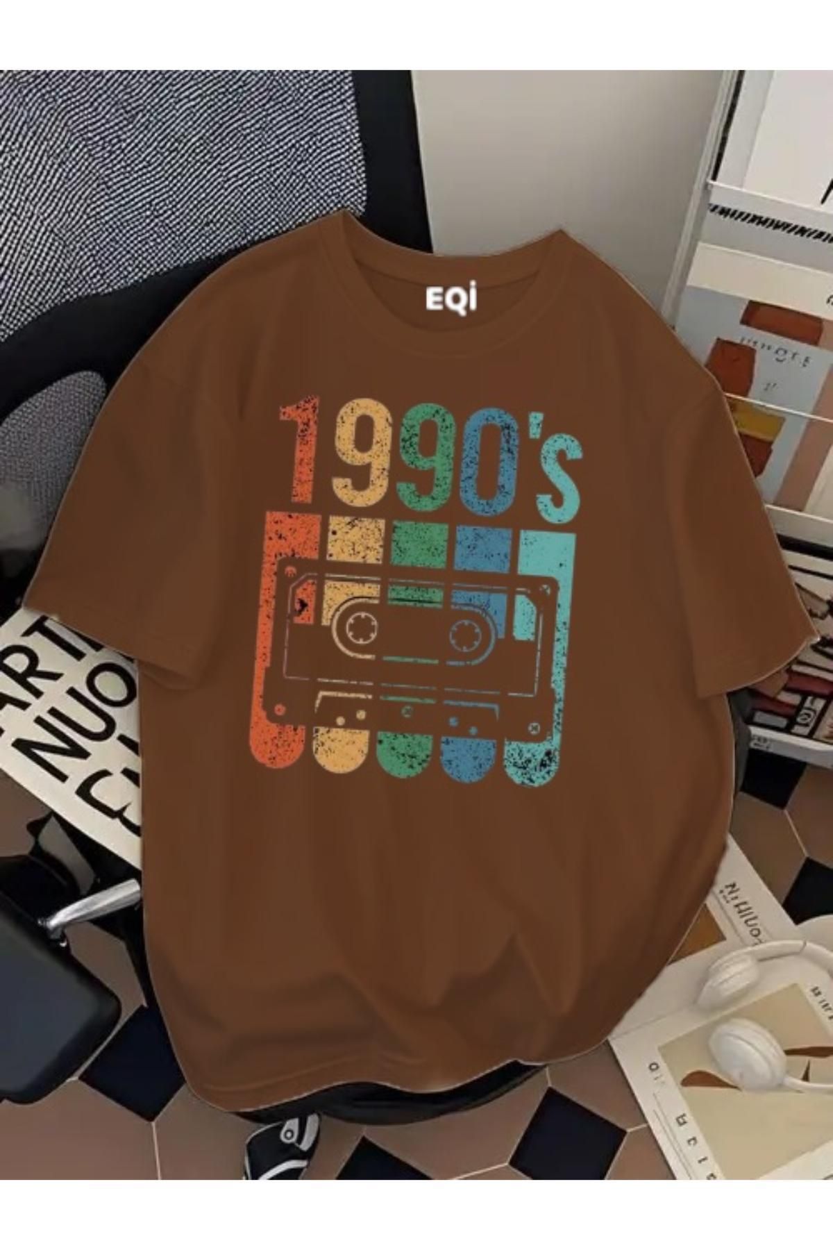 EQİ 1990's Kaset Baskılı Oversize T-Shirt