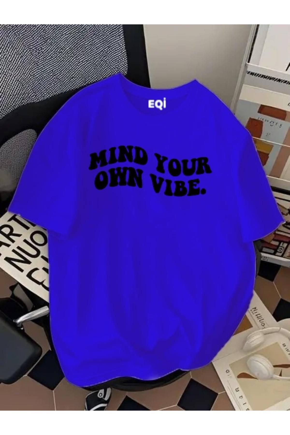 EQİ Mind Your Own Vibe Baskılı Oversize T-Shirt