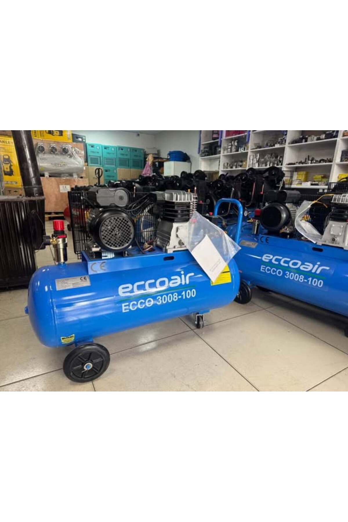 eccoair 3008-100 Tek Kademe Pistonlu Kompresör 100 Litre
