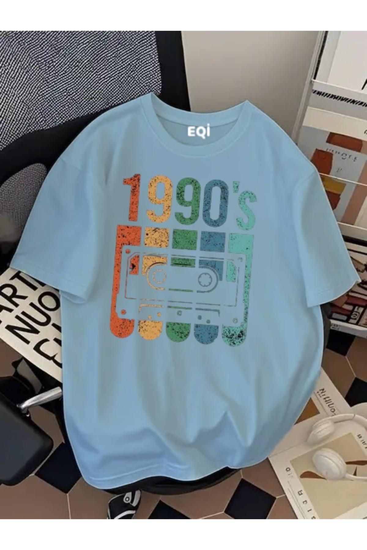 EQİ 1990's Kaset Baskılı Oversize T-Shirt