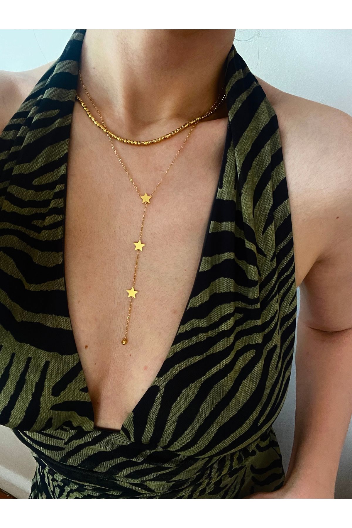 Hoop jewelery çelik sallantılı yıldız kolye