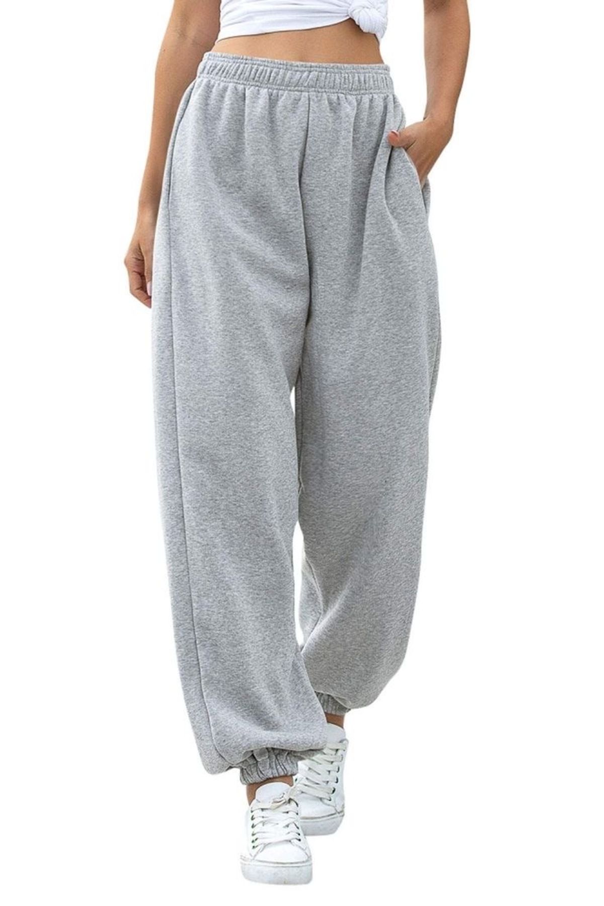 UYN SPORT Gri Jogger Paça Pamuk Polyester Eşofman Altı