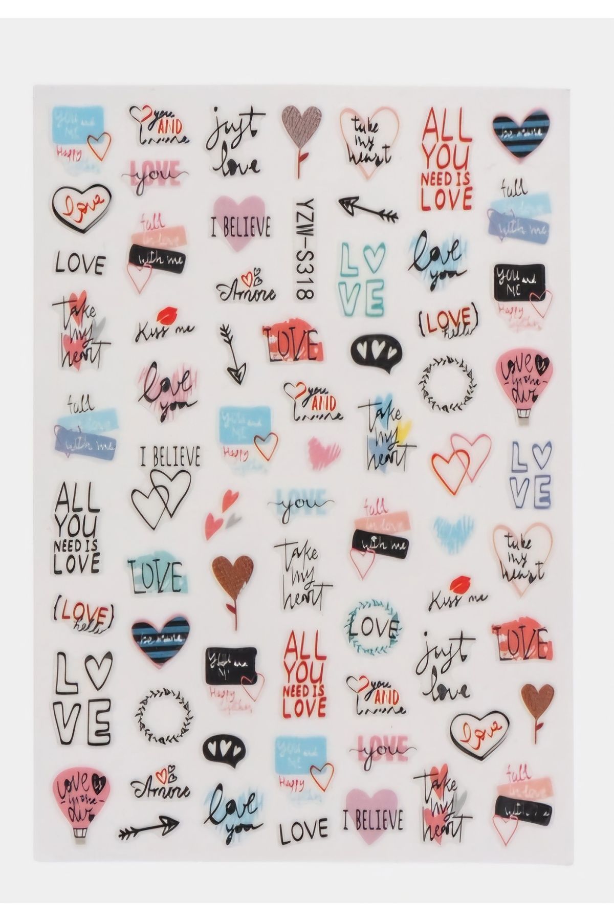 Sibelon 3D Kabartmalı Nail Art Sticker Kendinden Yapışkanlı Tırnak Dövmesi Takma Tırnak Süsleme