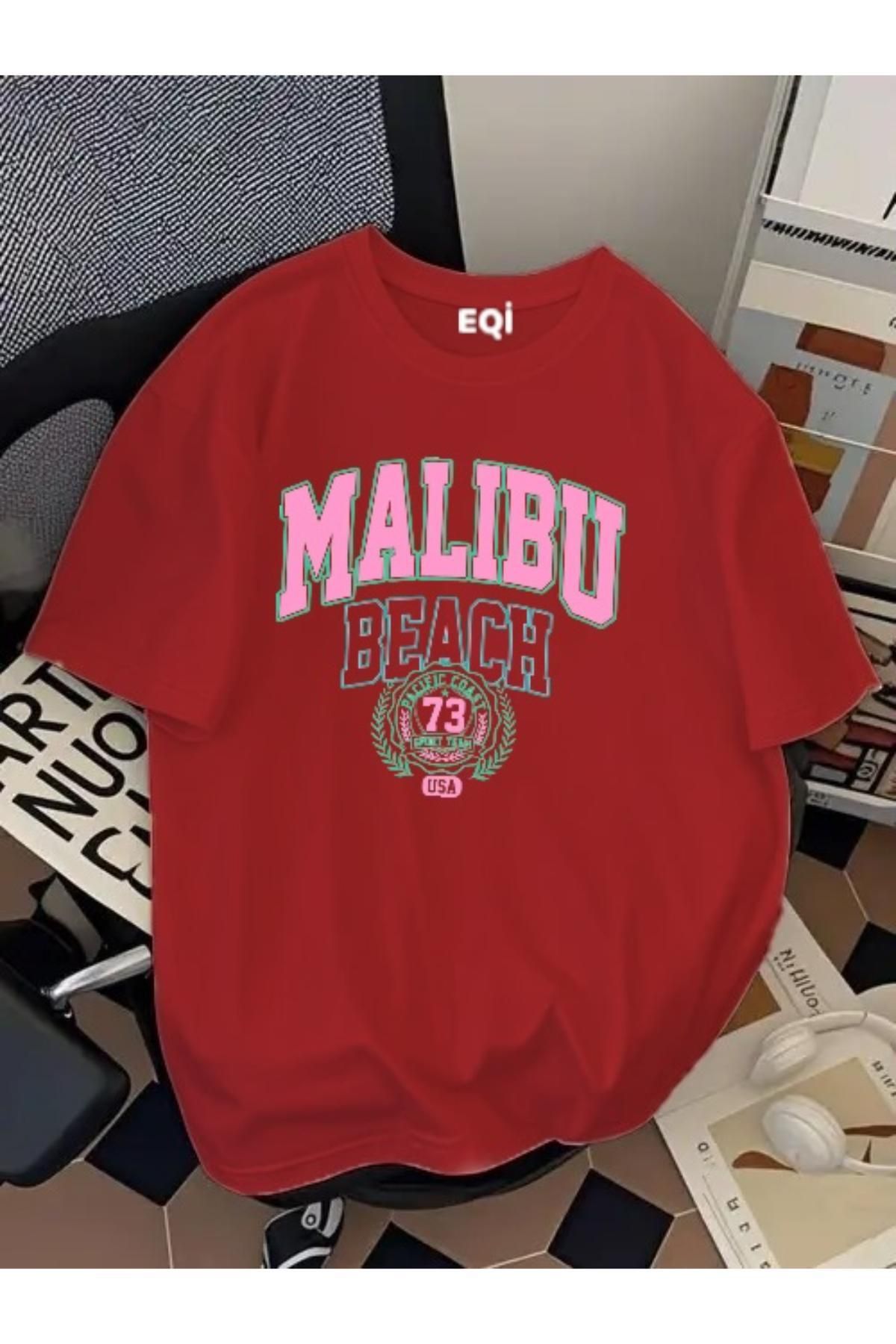 EQİ Malibu Beach Baskılı Oversize T-Shirt