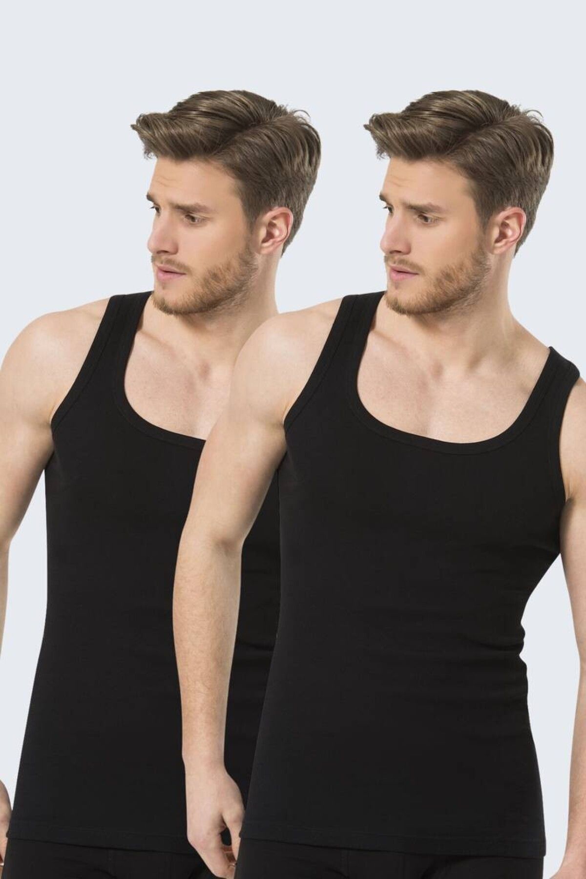 TÜREN Tricou Cu Nervuri Din 2 Piese Pentru Bărbați Masculin - S
