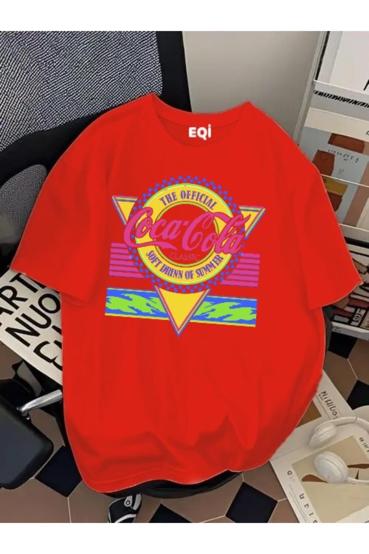 EQİ Coco-Cola Summer Baskılı Oversize T-Shirt